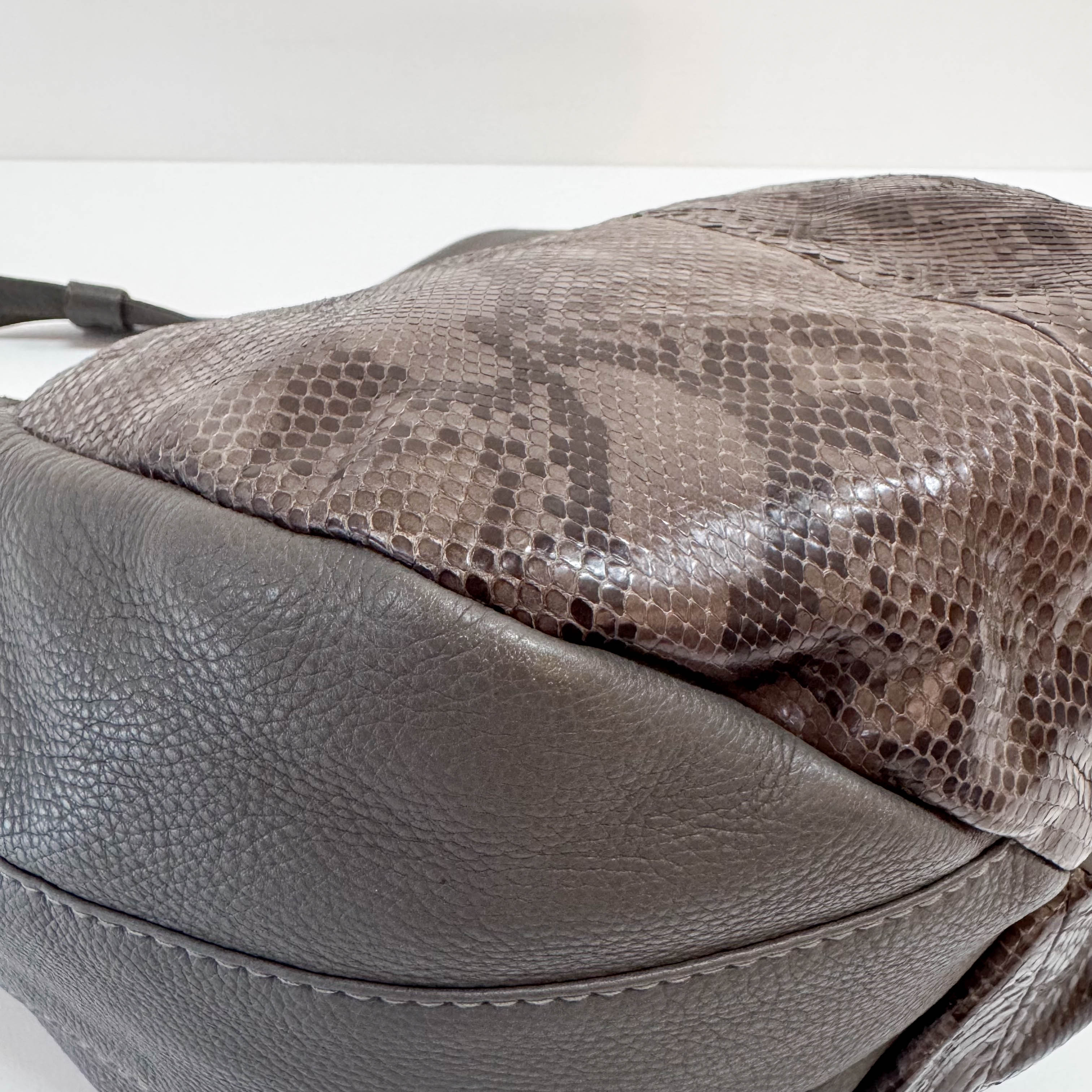 Ash Grey Leather Hobo