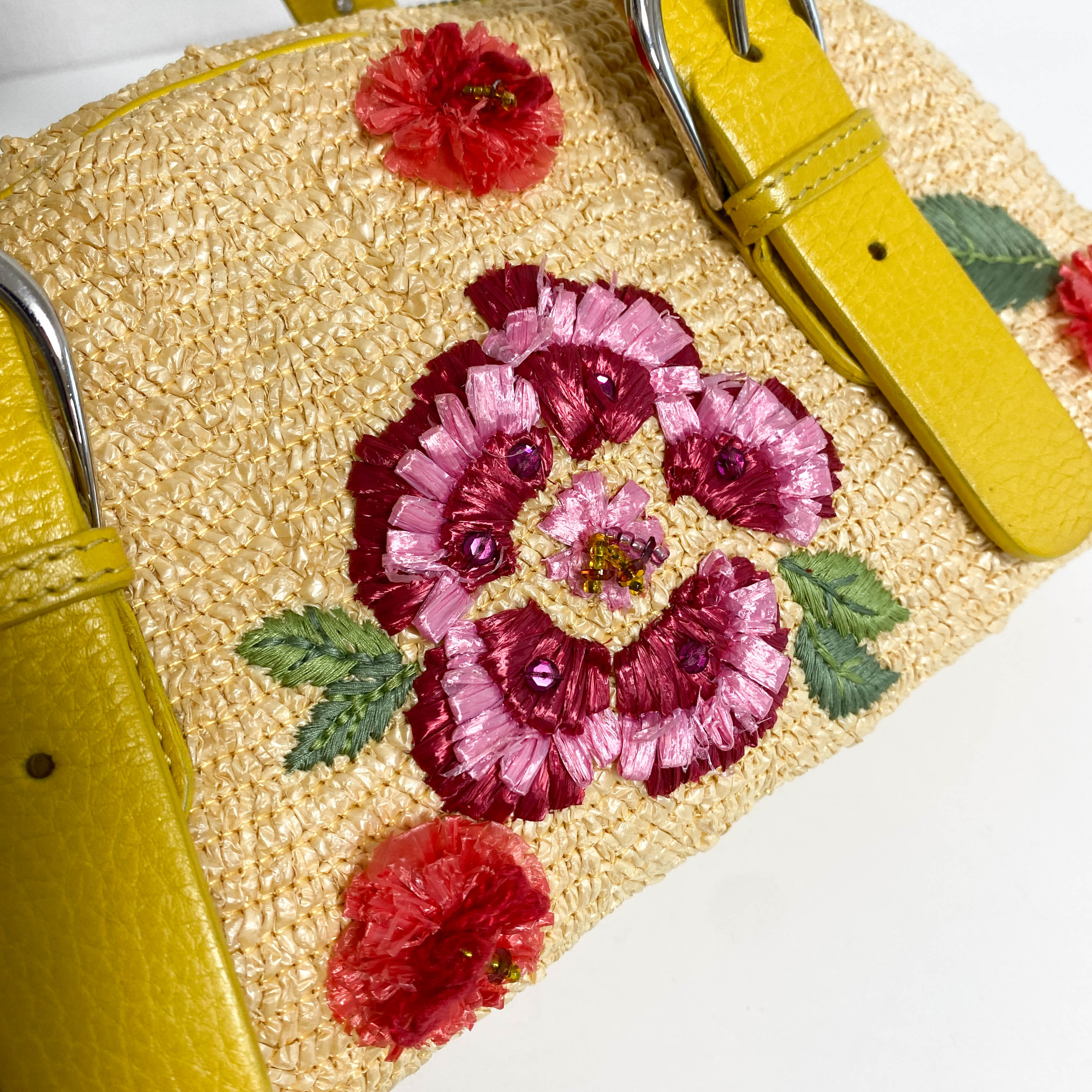 Floral Raffia Handbag