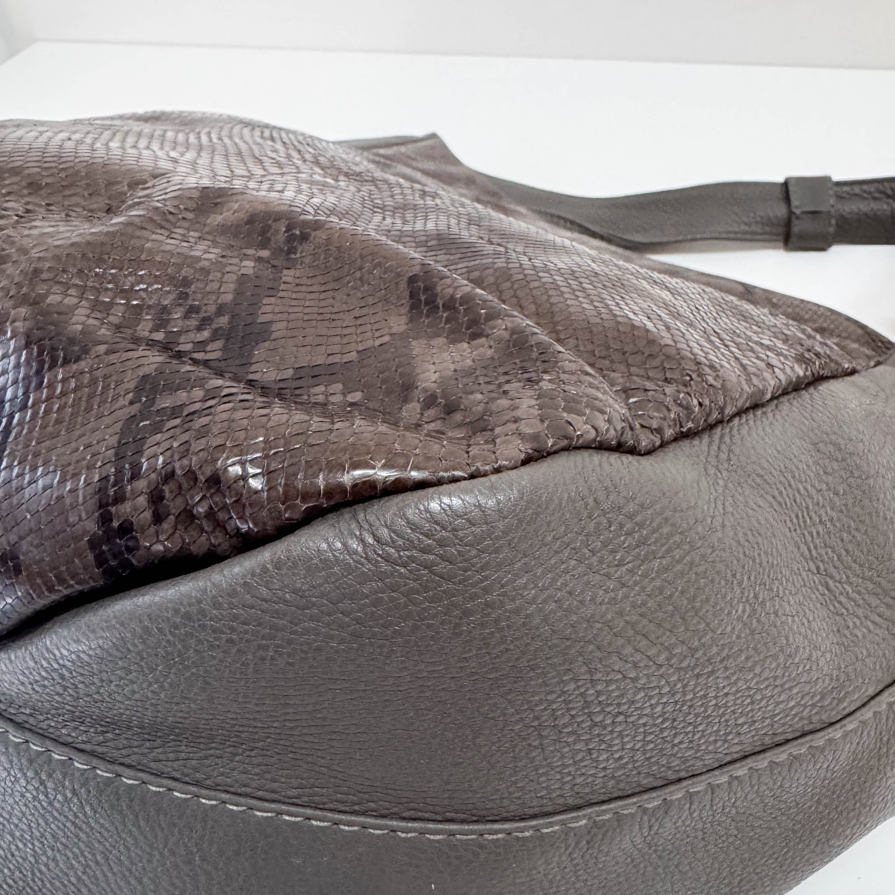 Ash Grey Leather Hobo