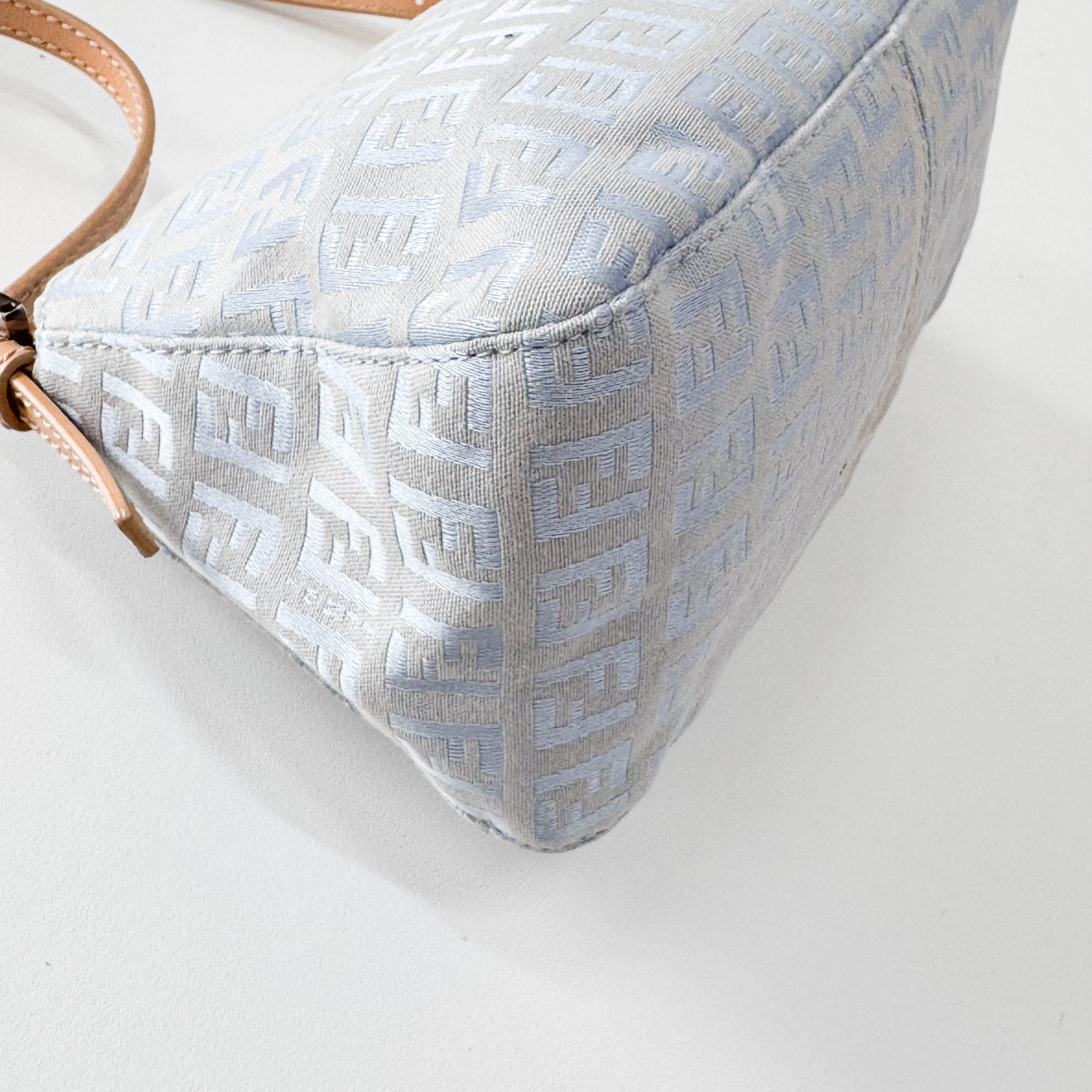 Zuccinno Mini Mamma Baguette Blue Canvas Shoulder Bag