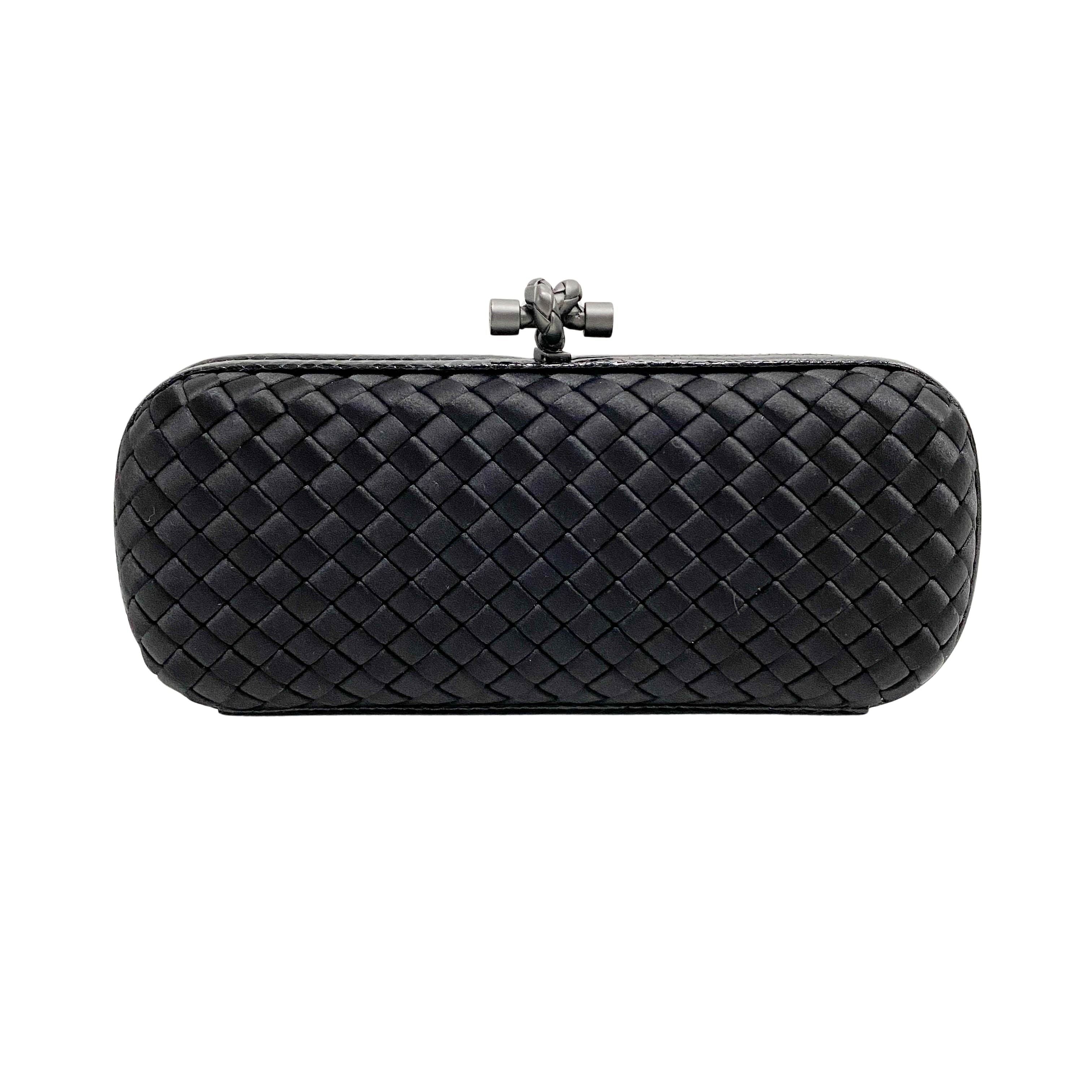 Intrecciato Knot Satin Clutch
