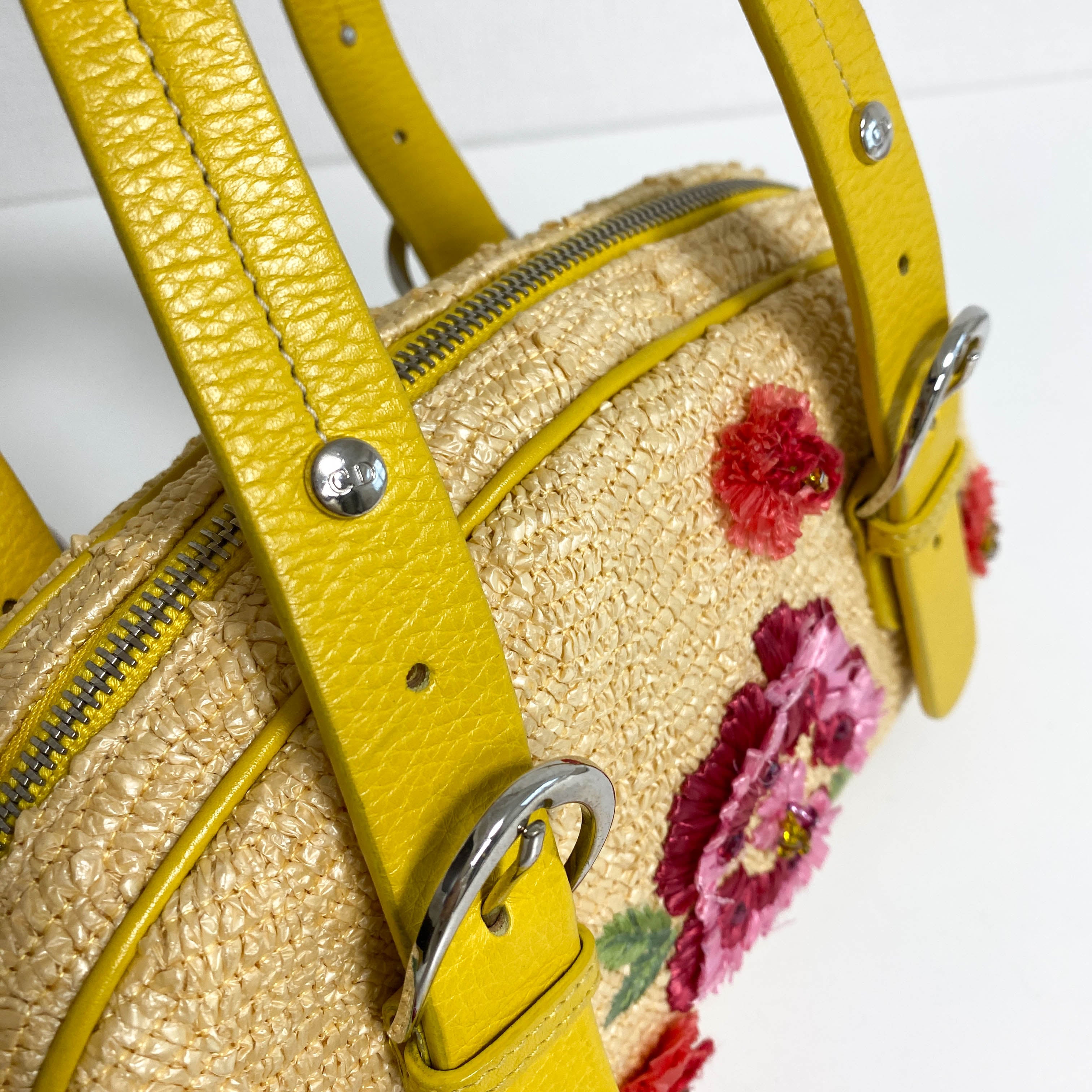Floral Raffia Handbag