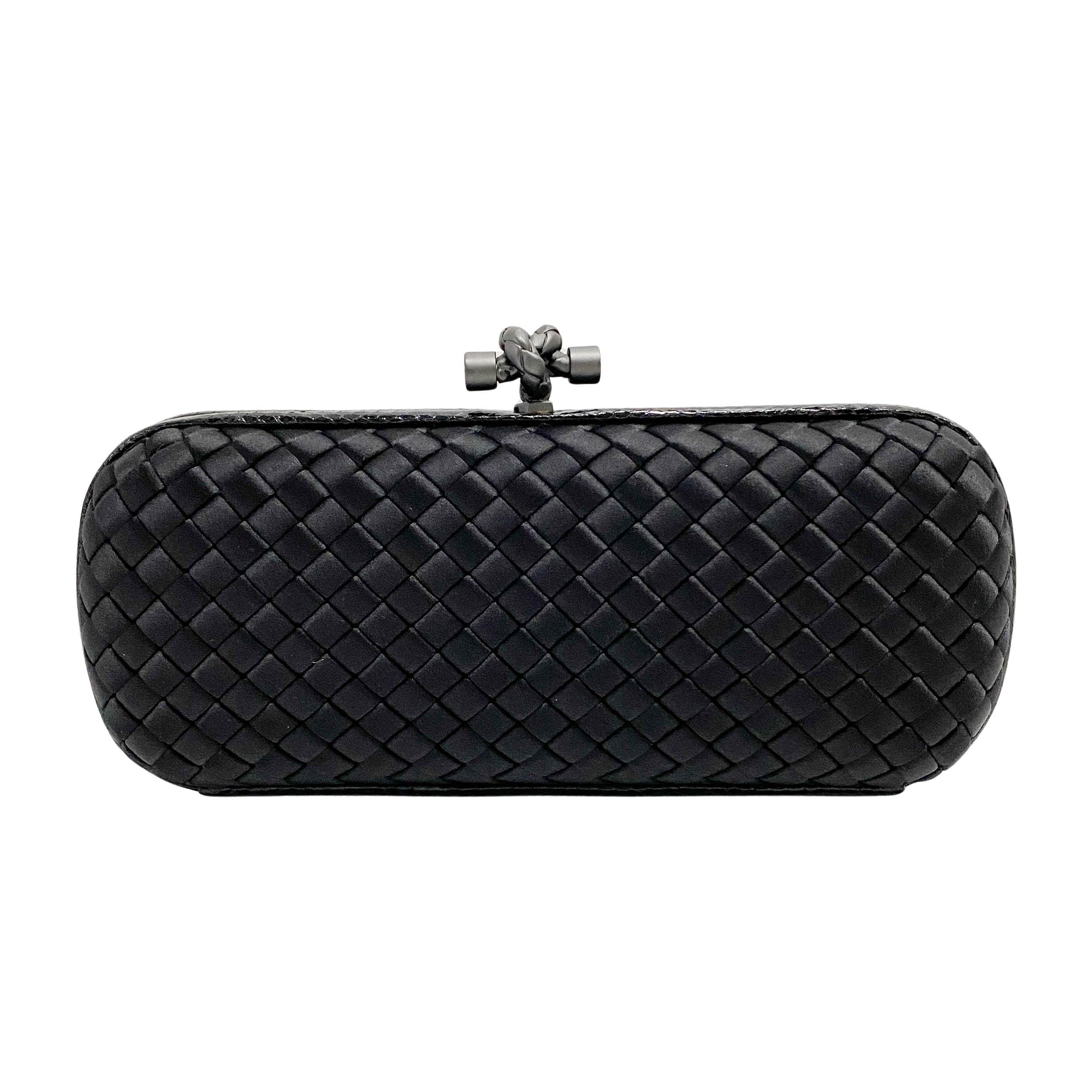 Intrecciato Knot Satin Clutch