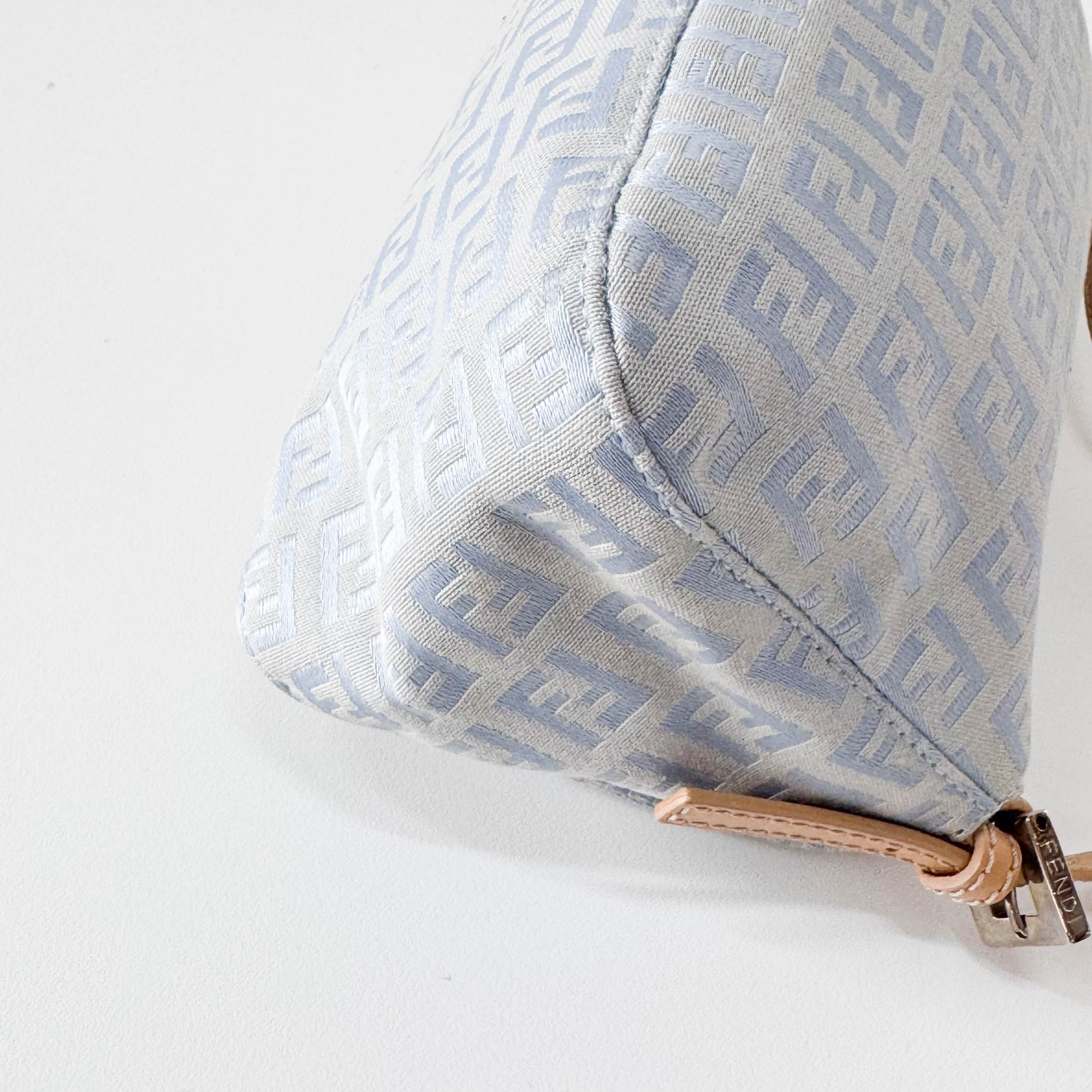 Zuccinno Mini Mamma Baguette Blue Canvas Shoulder Bag