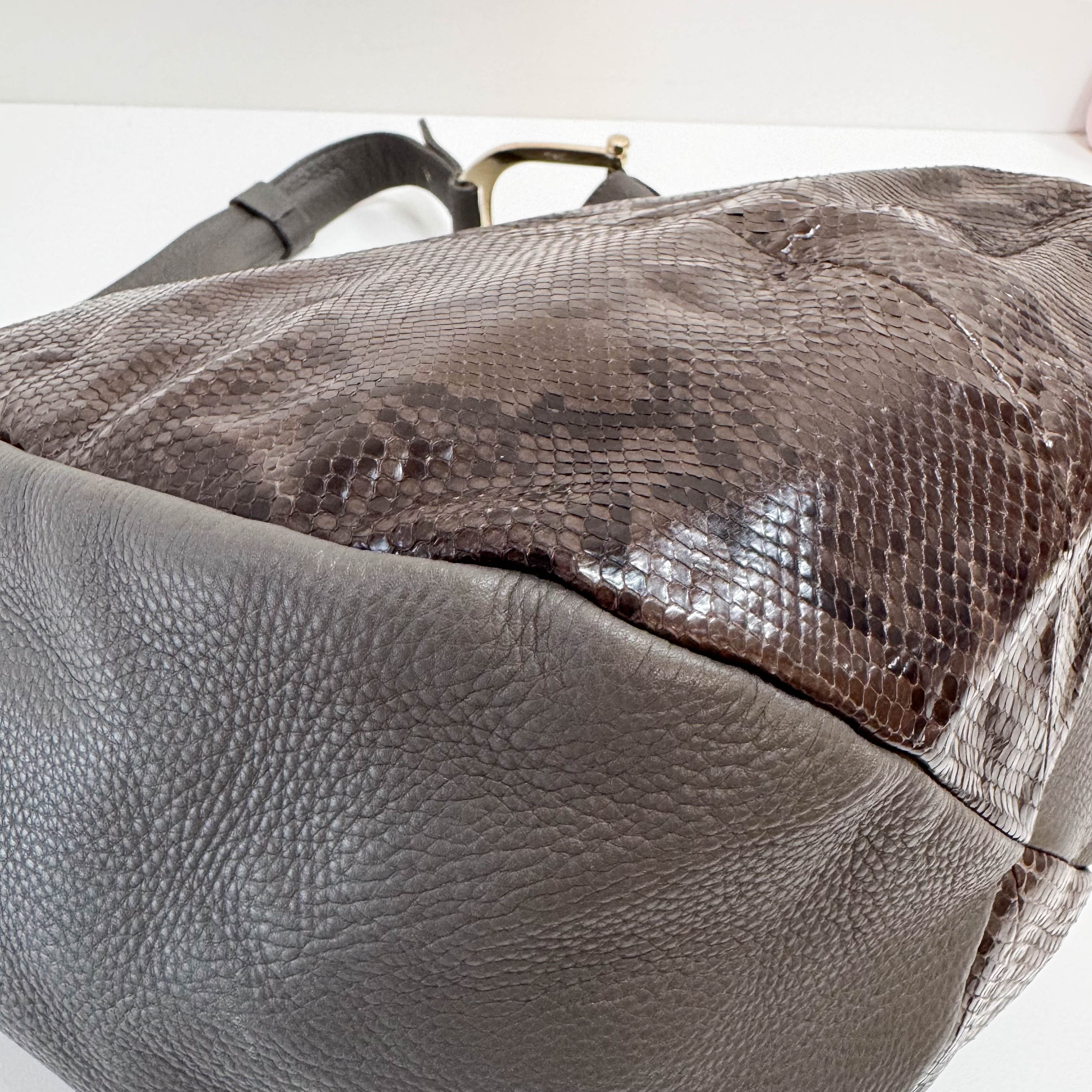 Ash Grey Leather Hobo