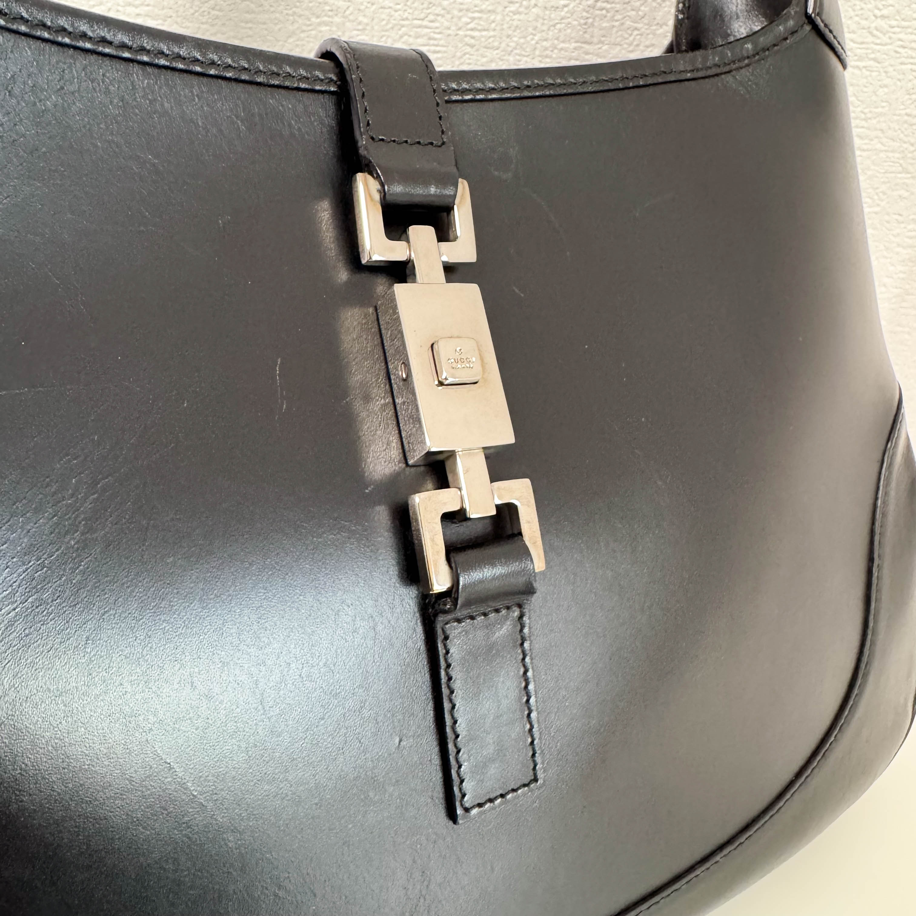 Jackie Black Leather Shoulder Bag