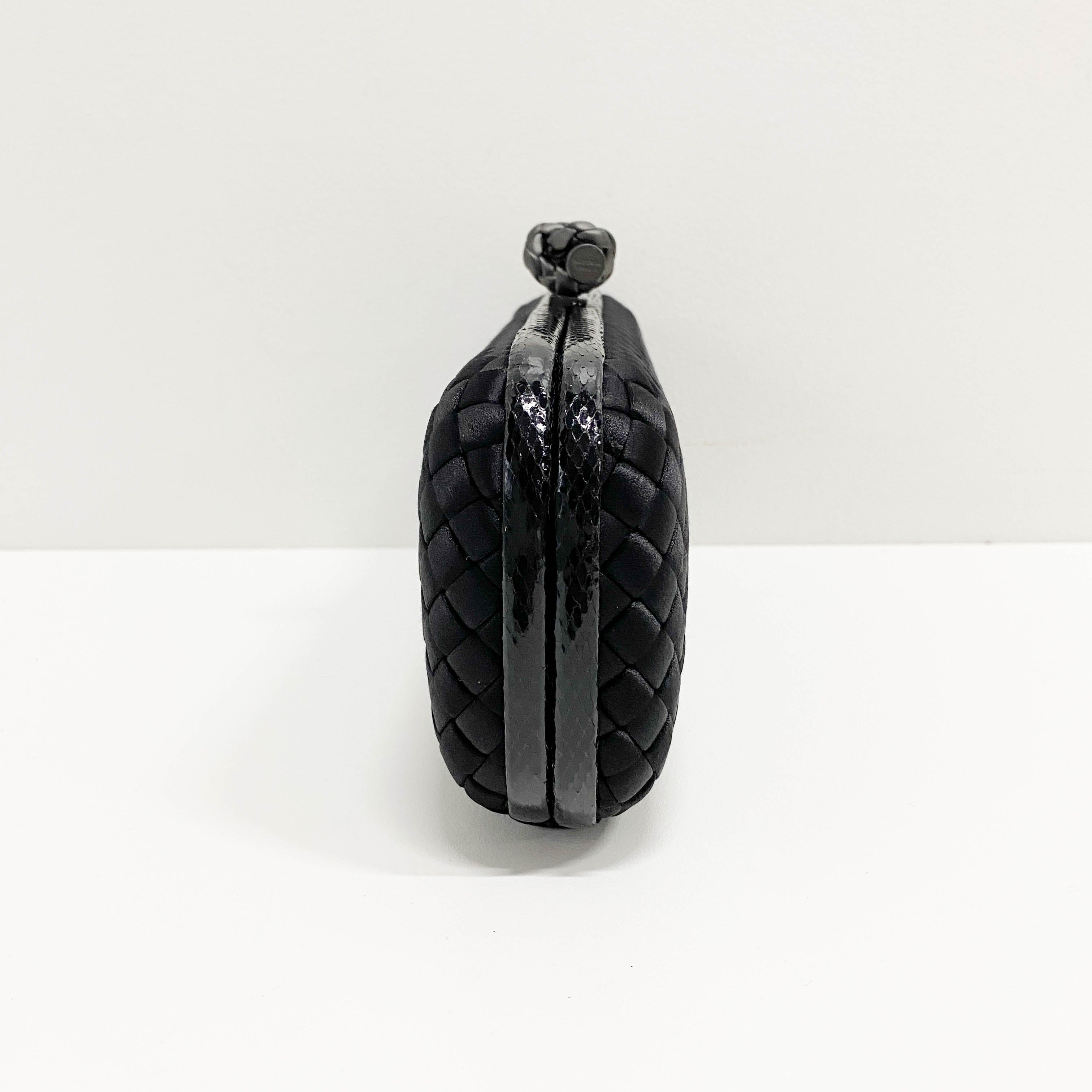 Intrecciato Knot Satin Clutch