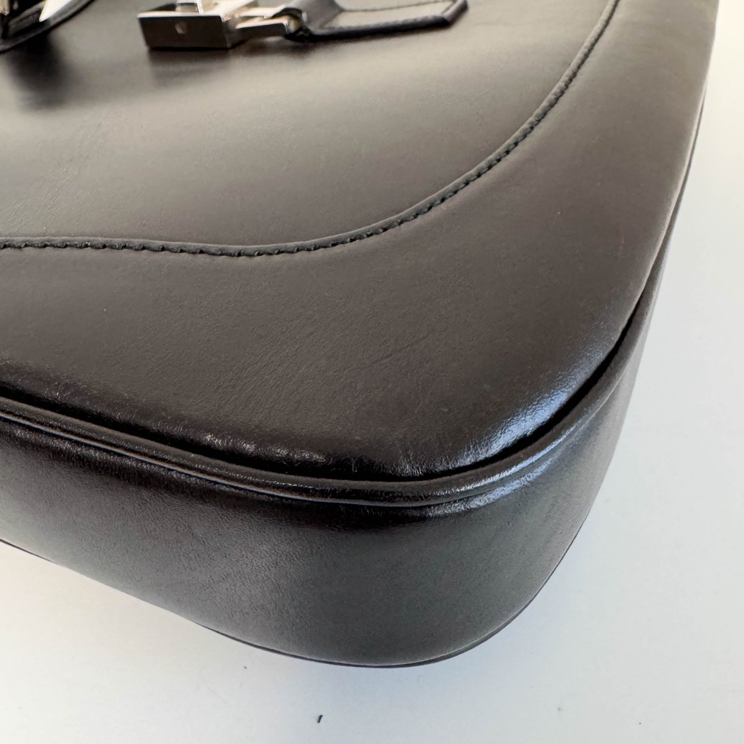 Jackie Black Leather Shoulder Bag