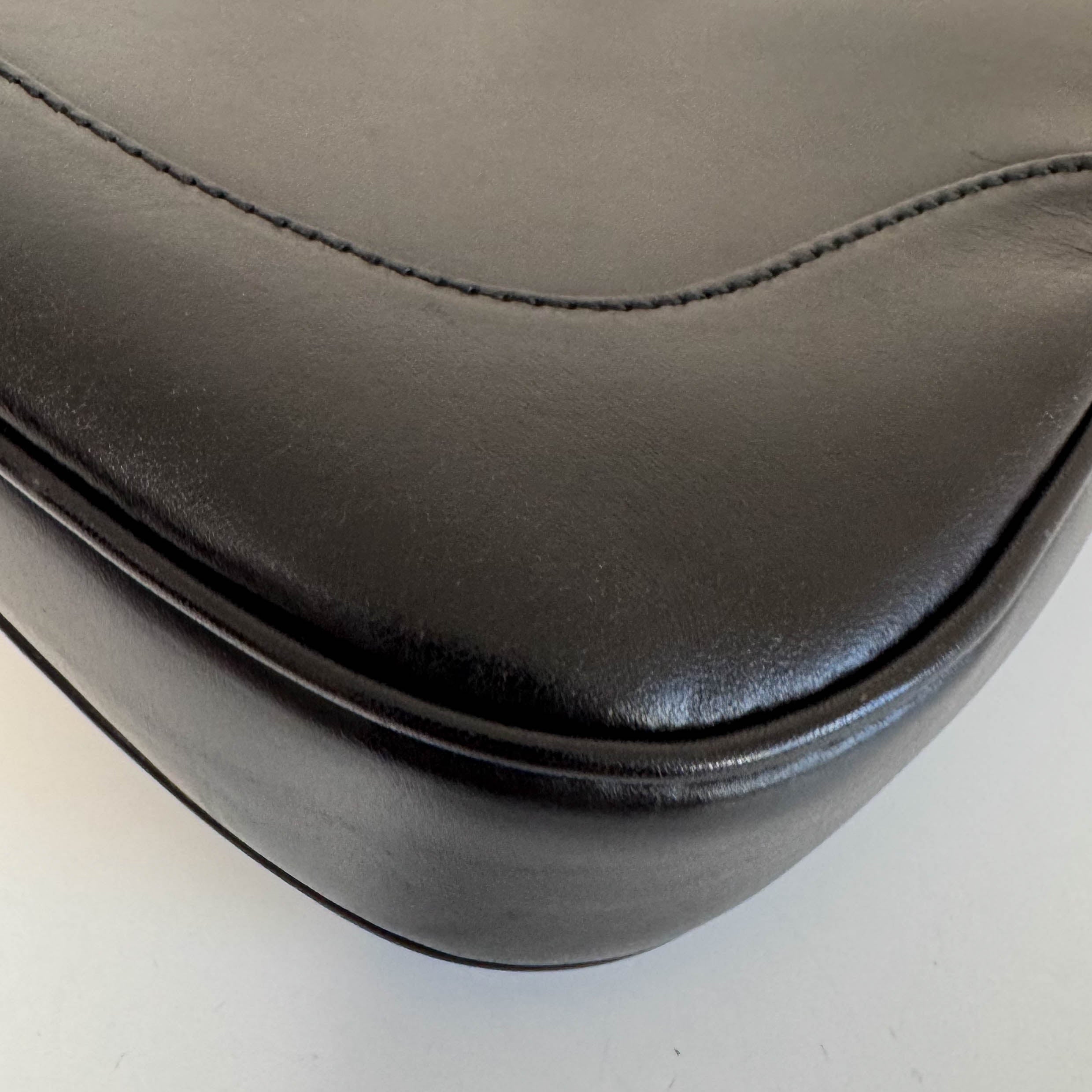 Jackie Black Leather Shoulder Bag