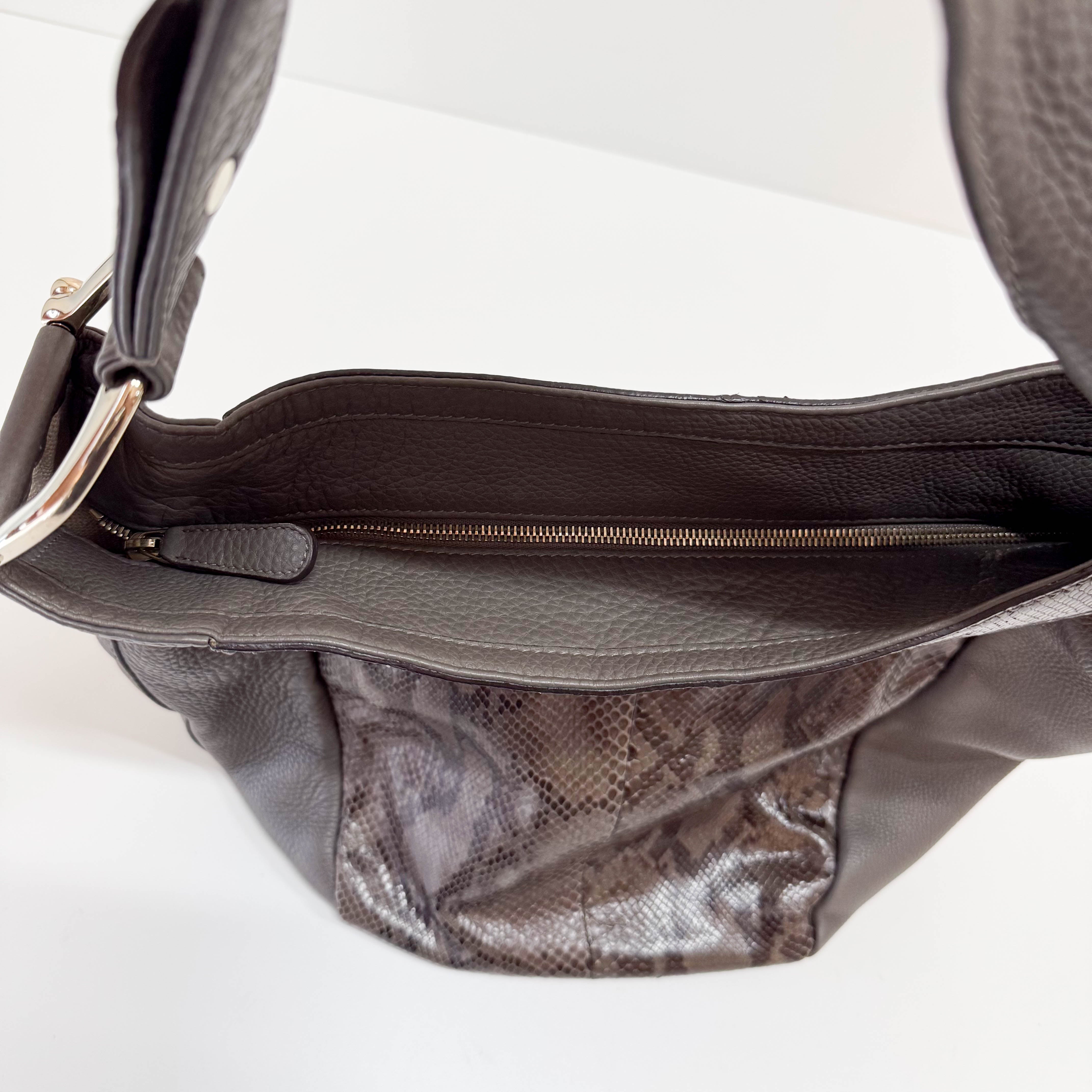 Ash Grey Leather Hobo