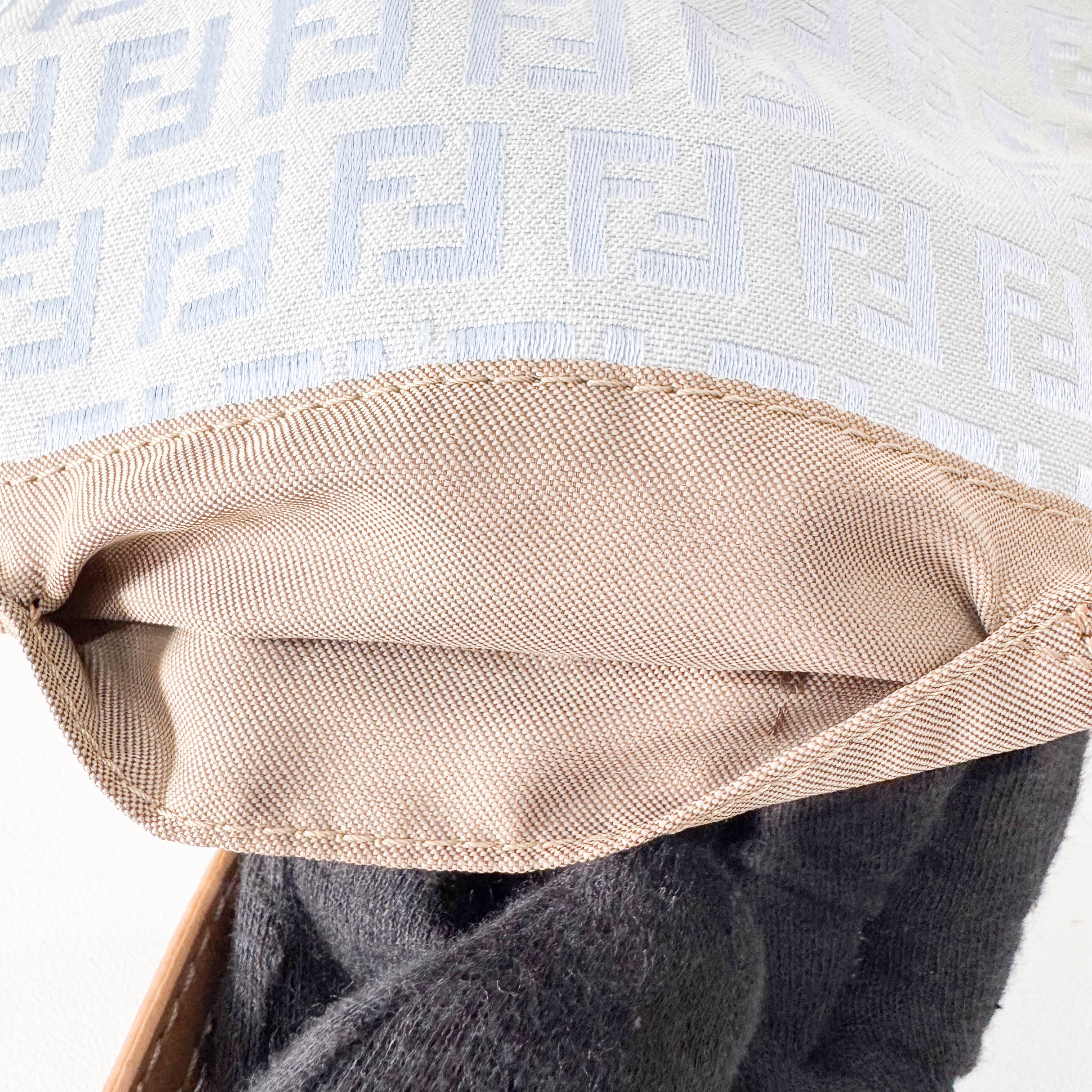 Zuccinno Mini Mamma Baguette Blue Canvas Shoulder Bag