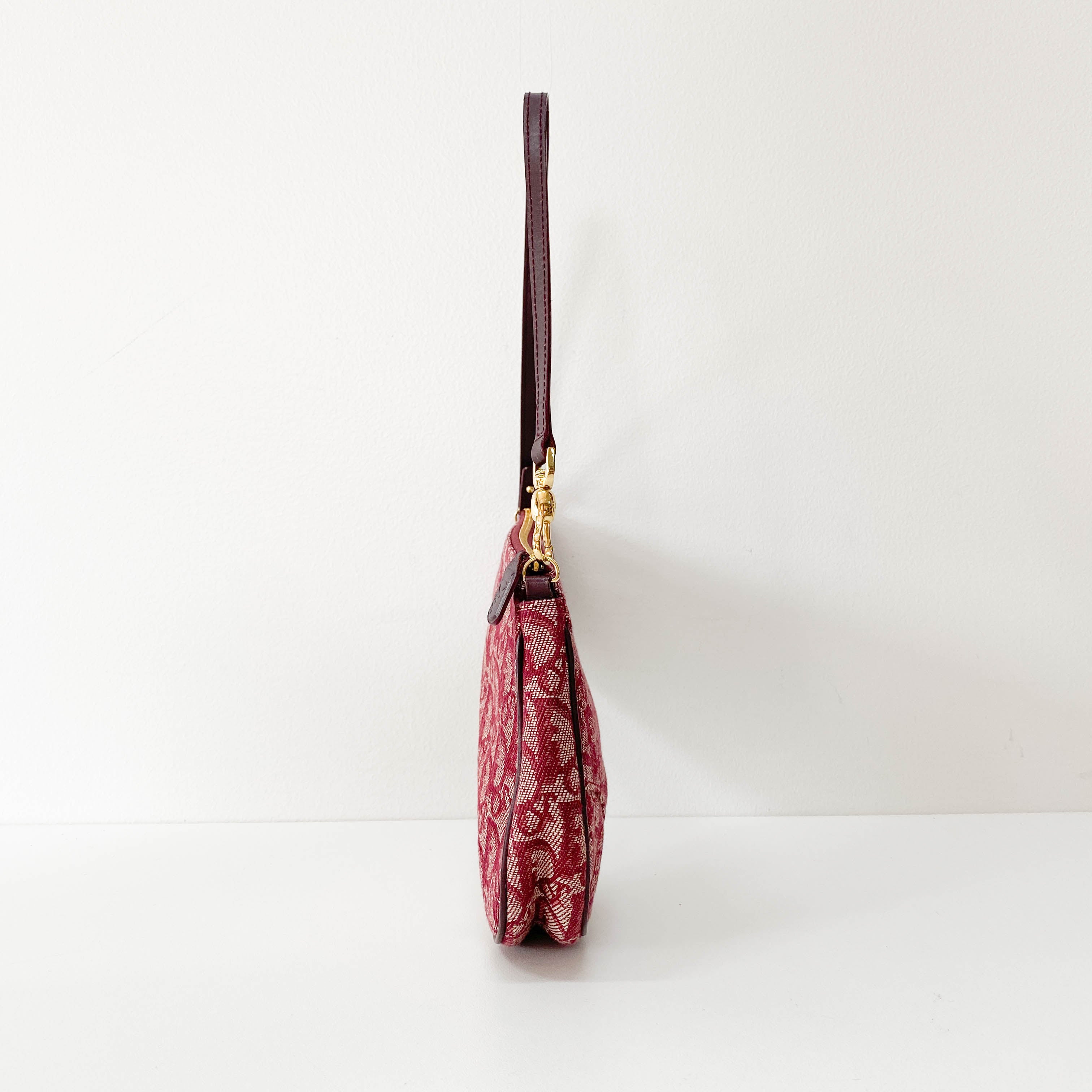 Saddle Oblique Red Canvas Shoulder Bag