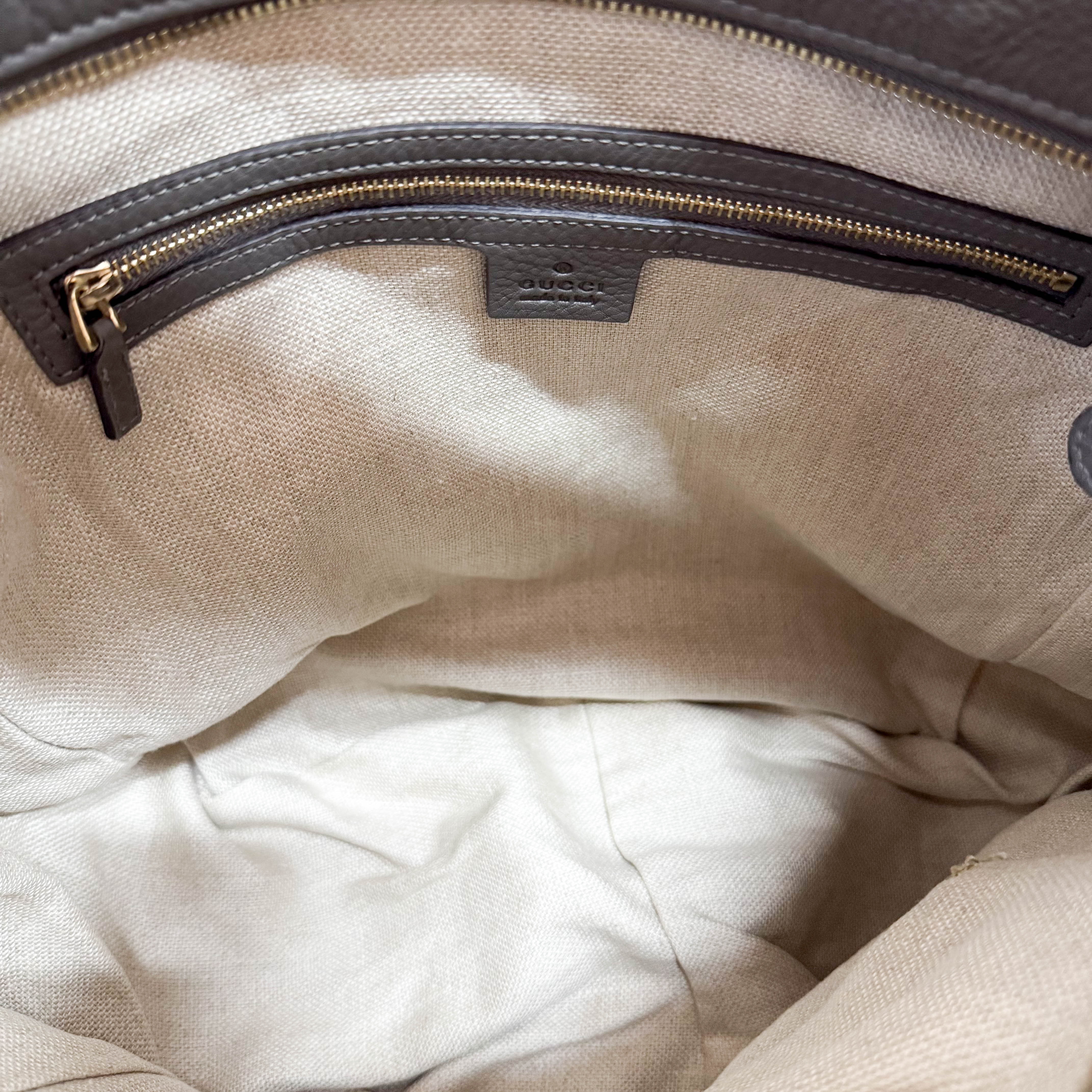 Ash Grey Leather Hobo