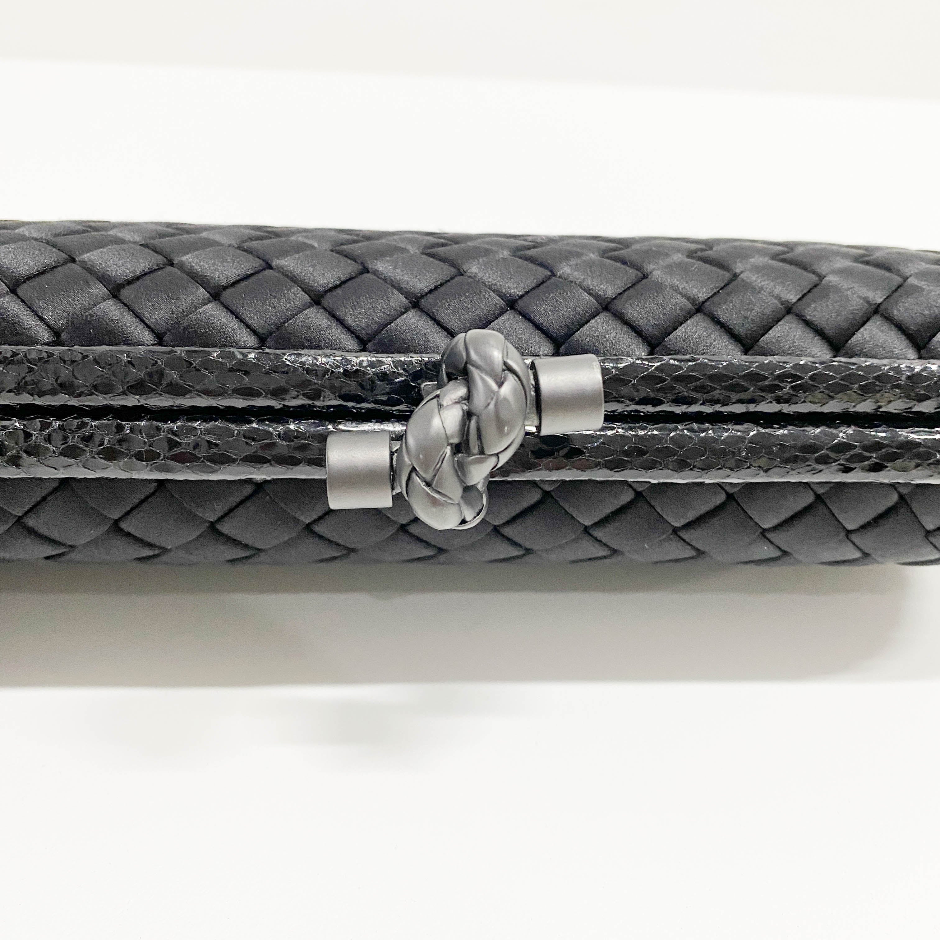 Intrecciato Knot Satin Clutch