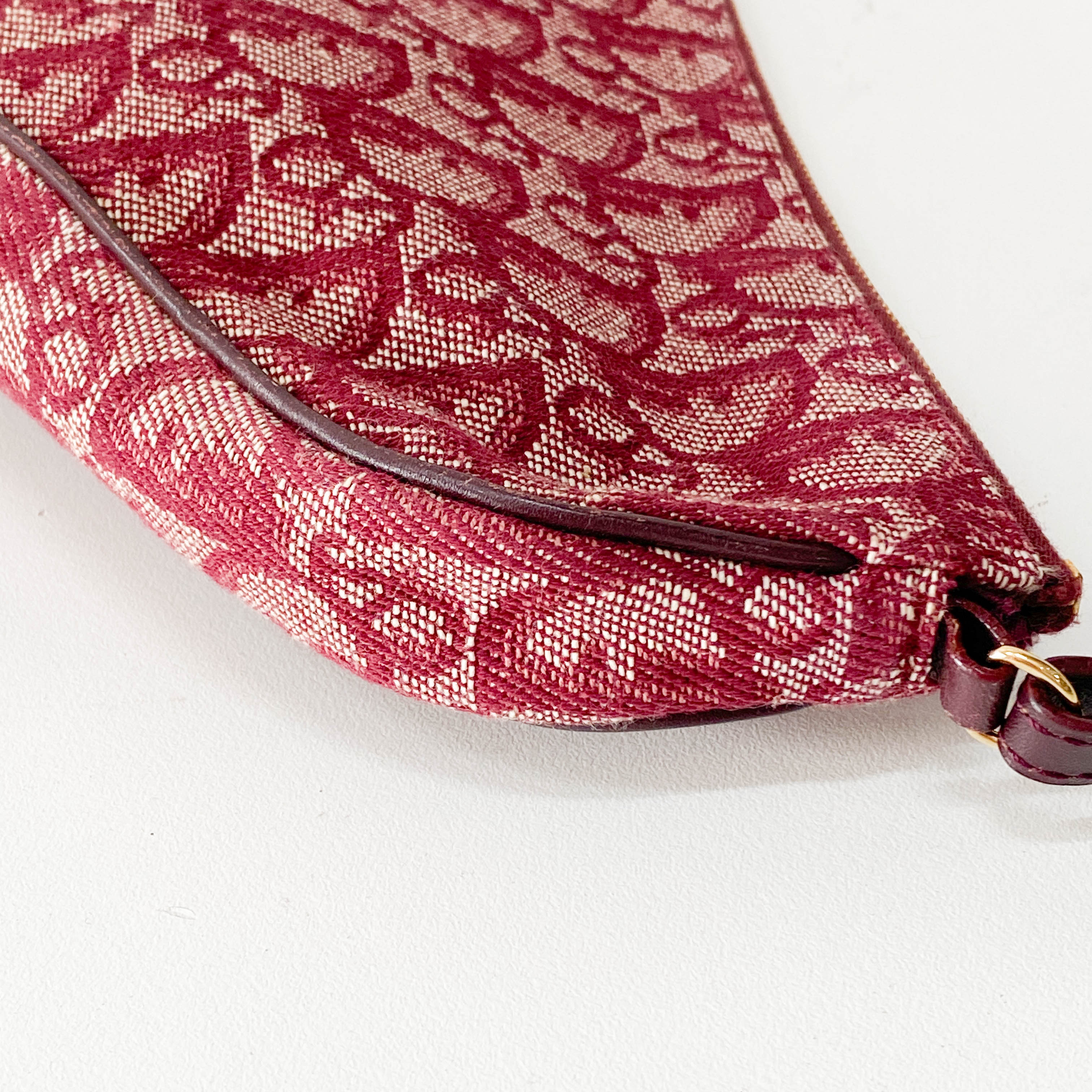 Saddle Oblique Red Canvas Shoulder Bag