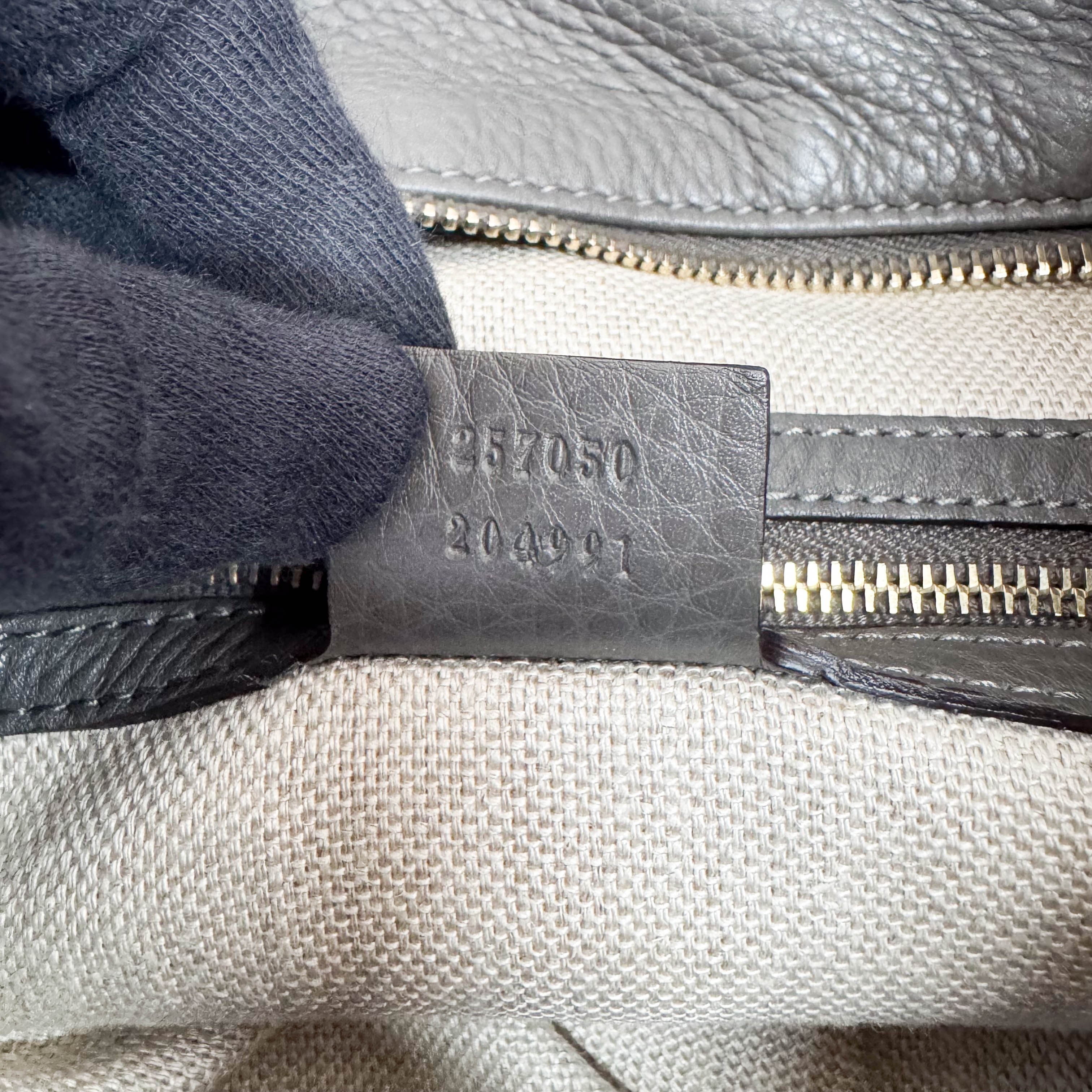 Ash Grey Leather Hobo