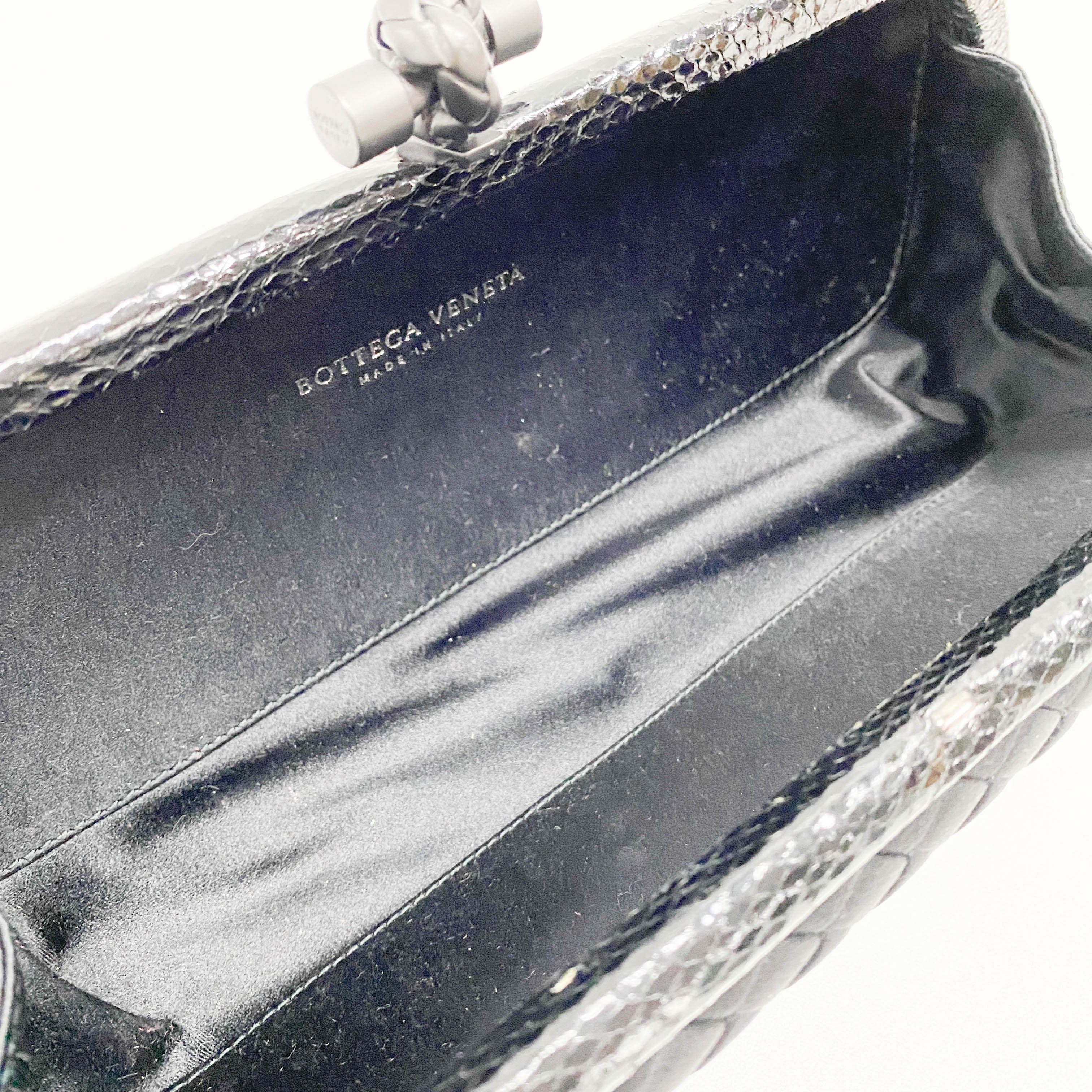 Intrecciato Knot Satin Clutch