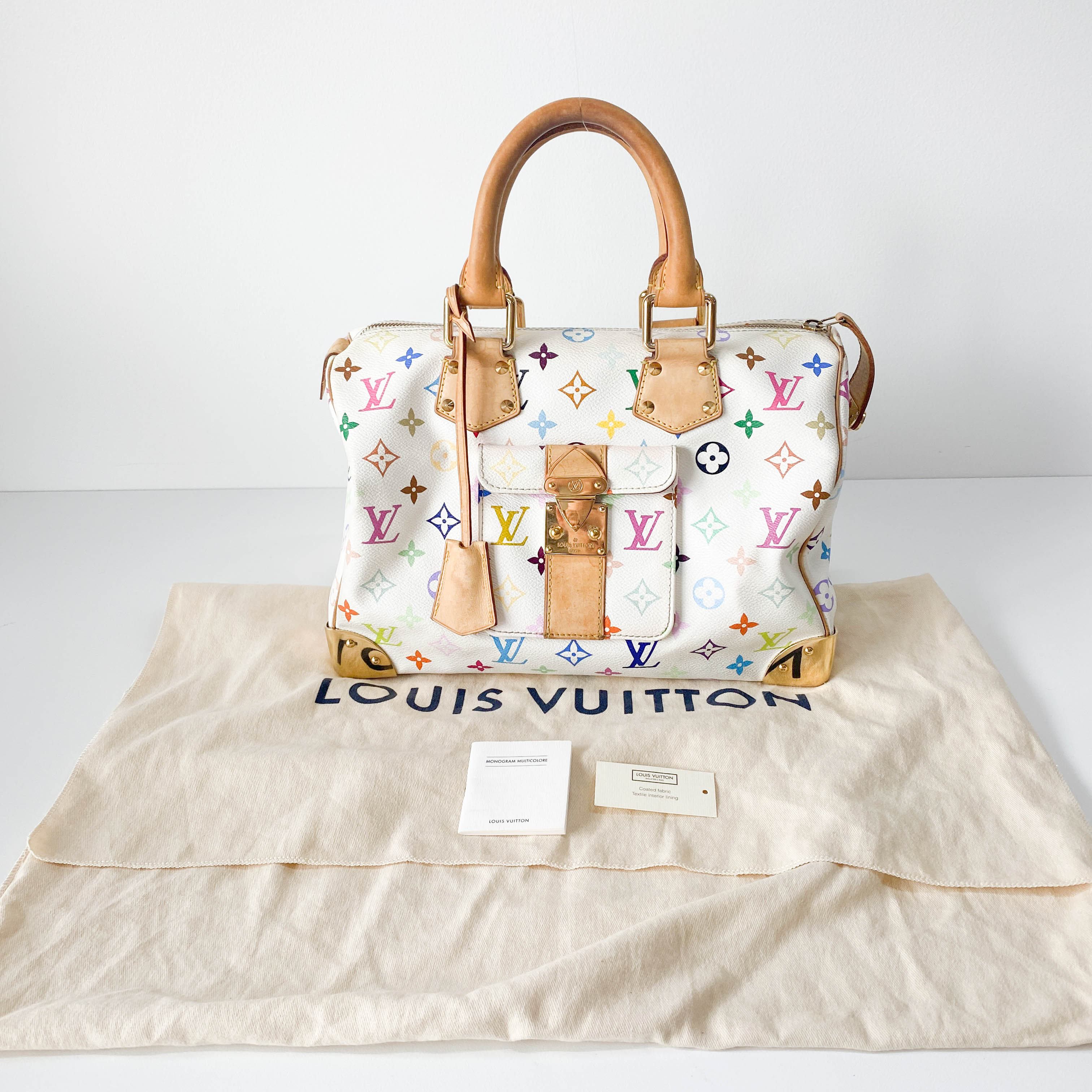 Speedy 30 White Monogram Multi Colour White