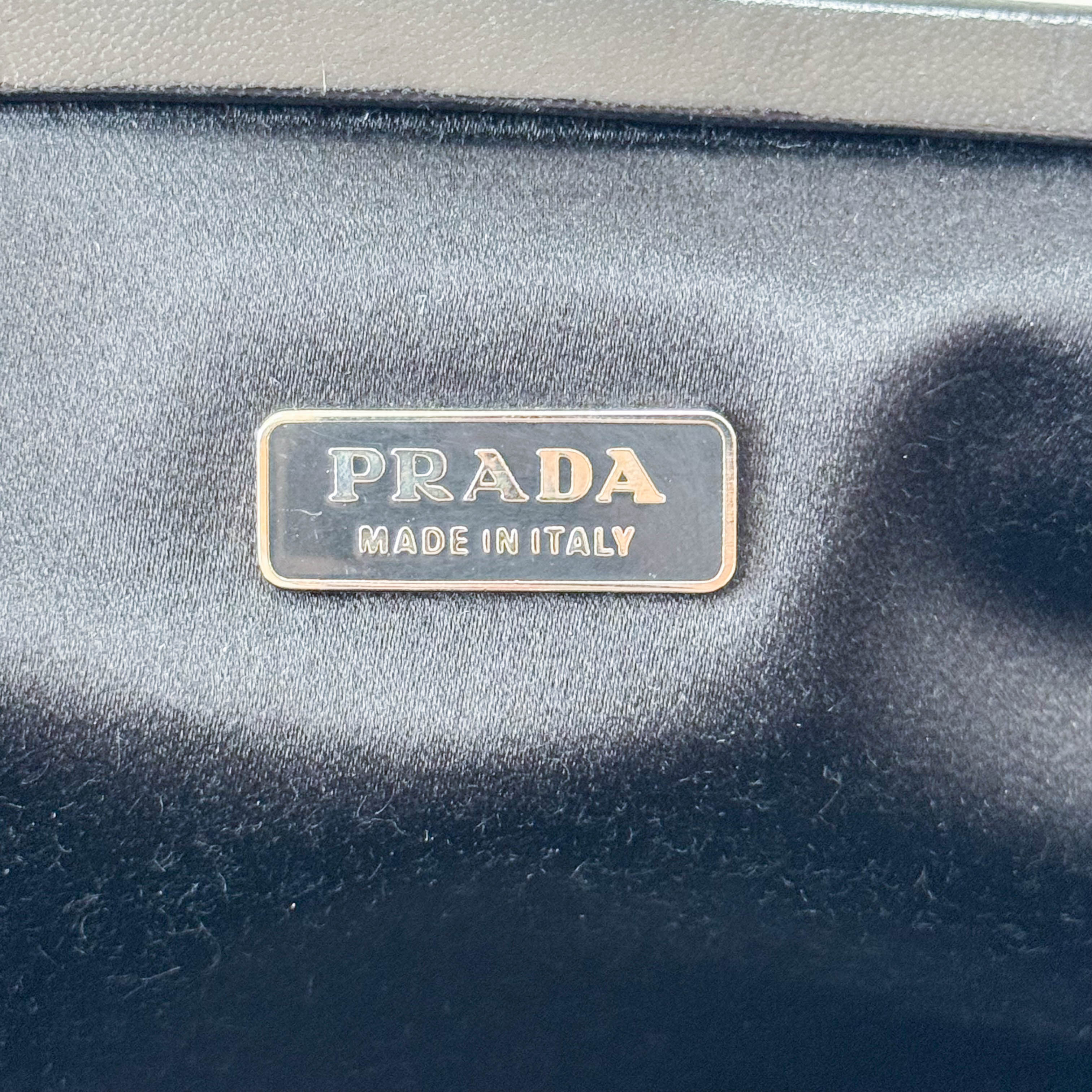 Mini Black Satin Chain Clutch Bag