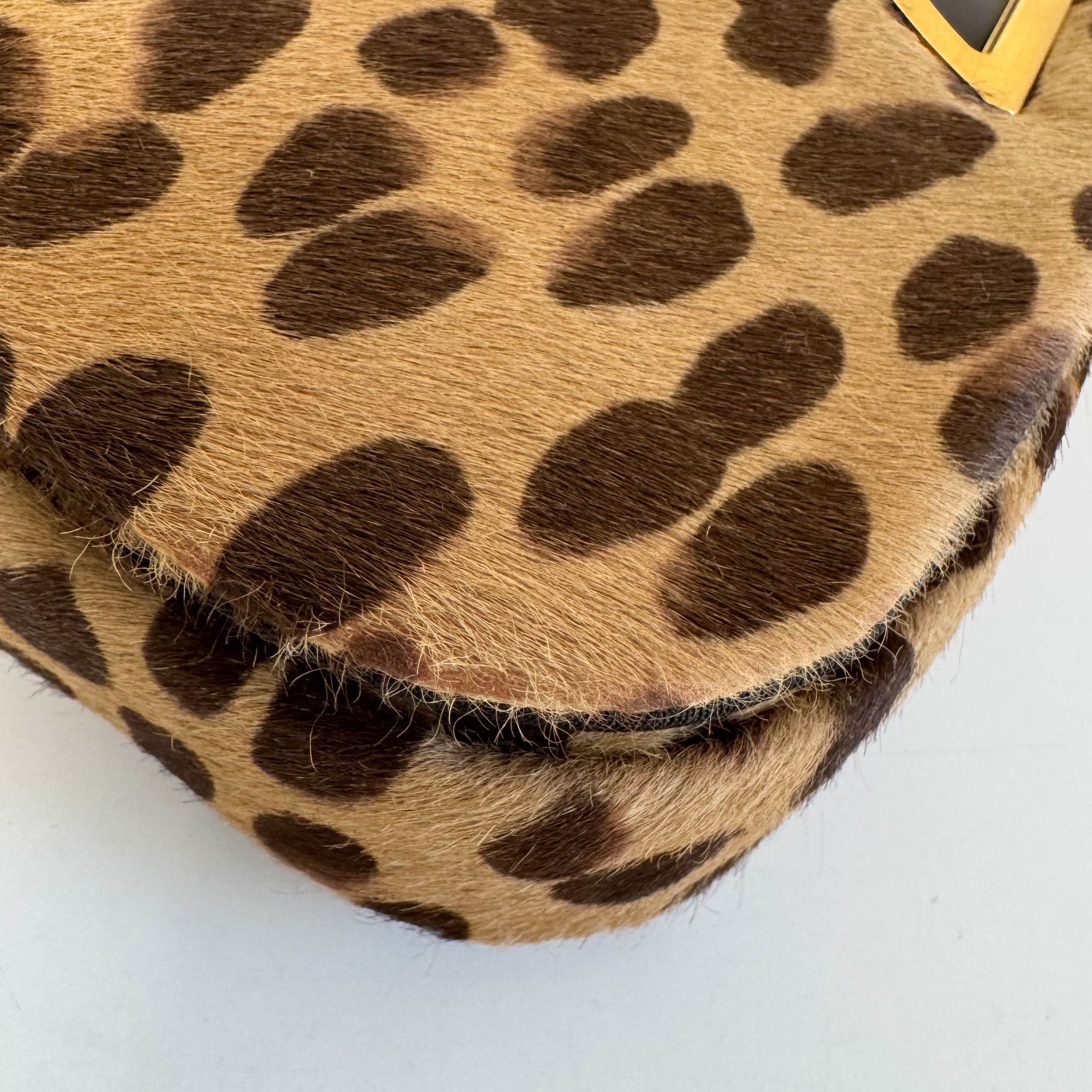 Malice Pearl Leopard Brown Leather Shoulder Bag
