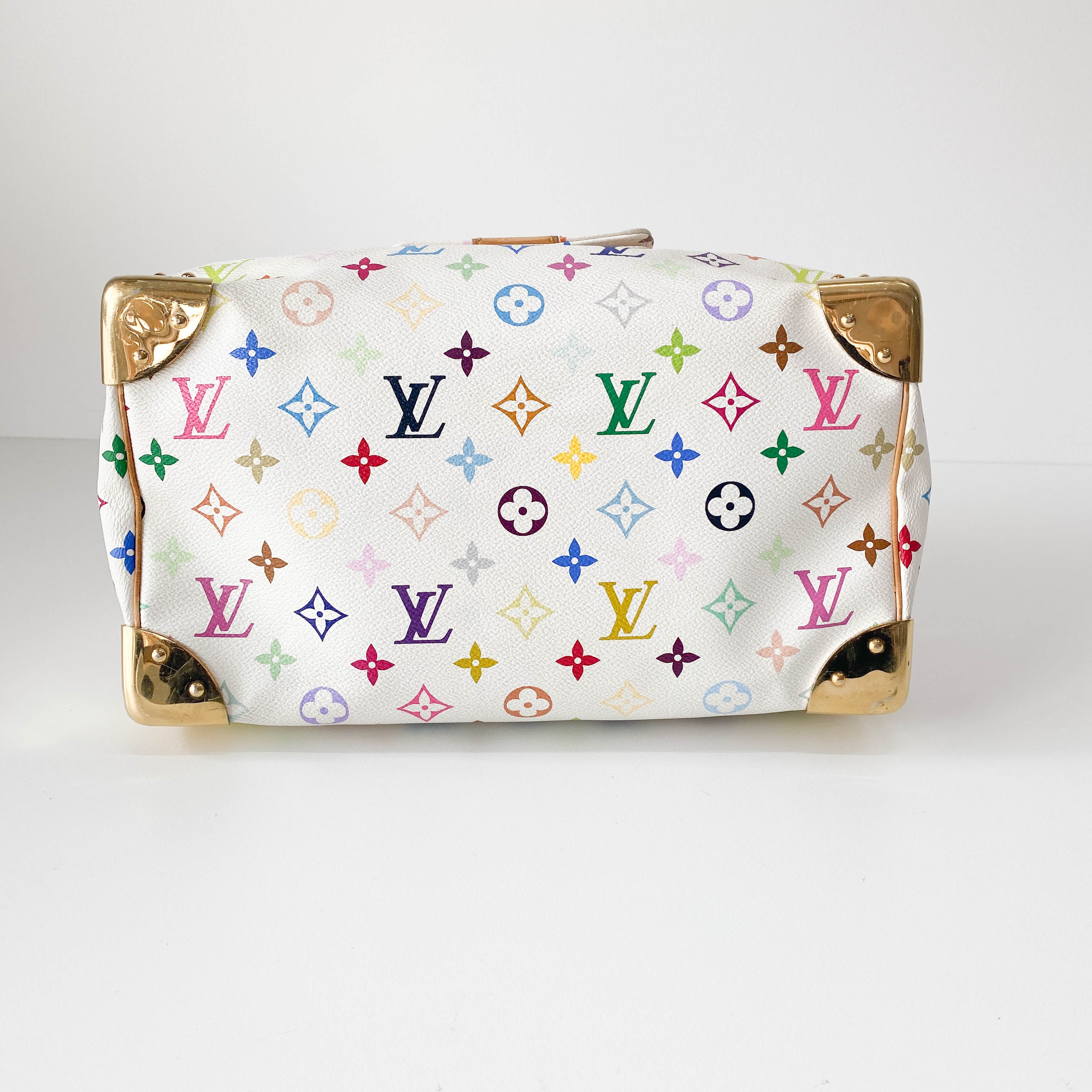 Speedy 30 White Monogram Multi Colour White