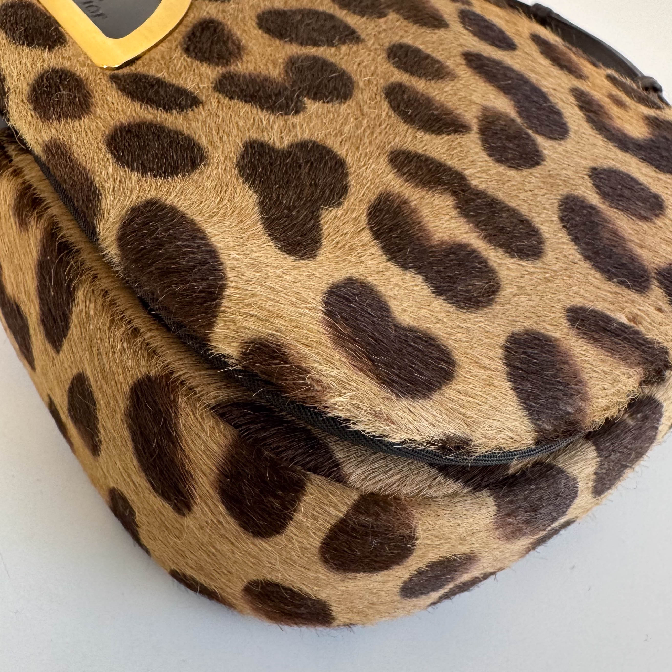 Malice Pearl Leopard Brown Leather Shoulder Bag