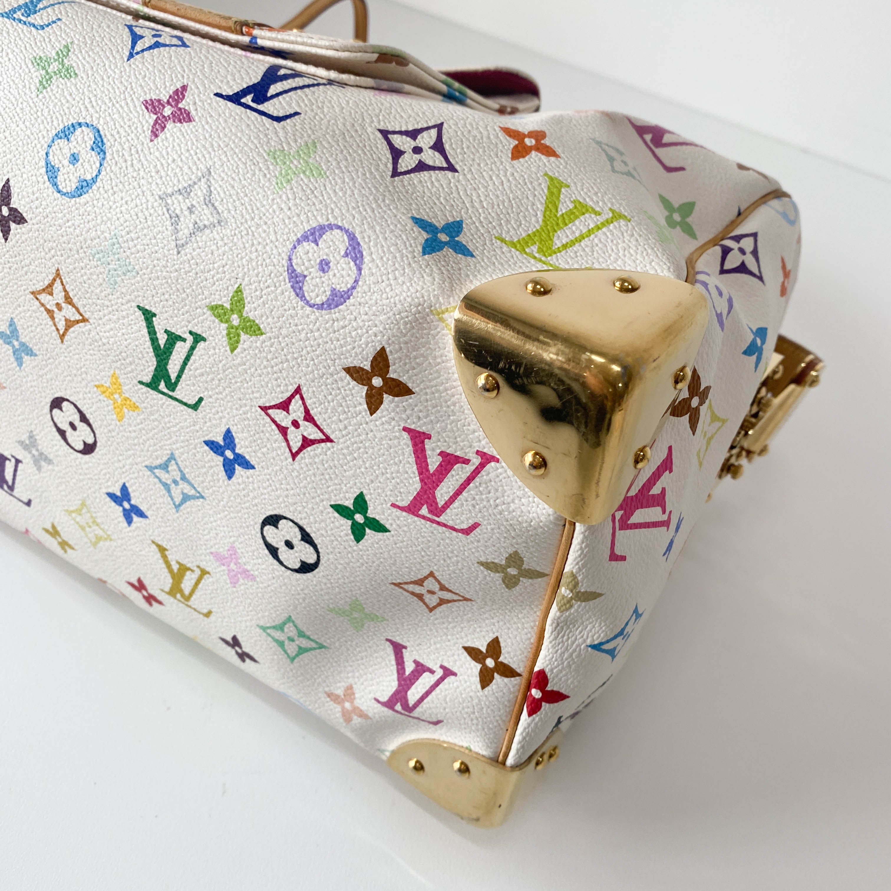 Speedy 30 White Monogram Multi Colour White