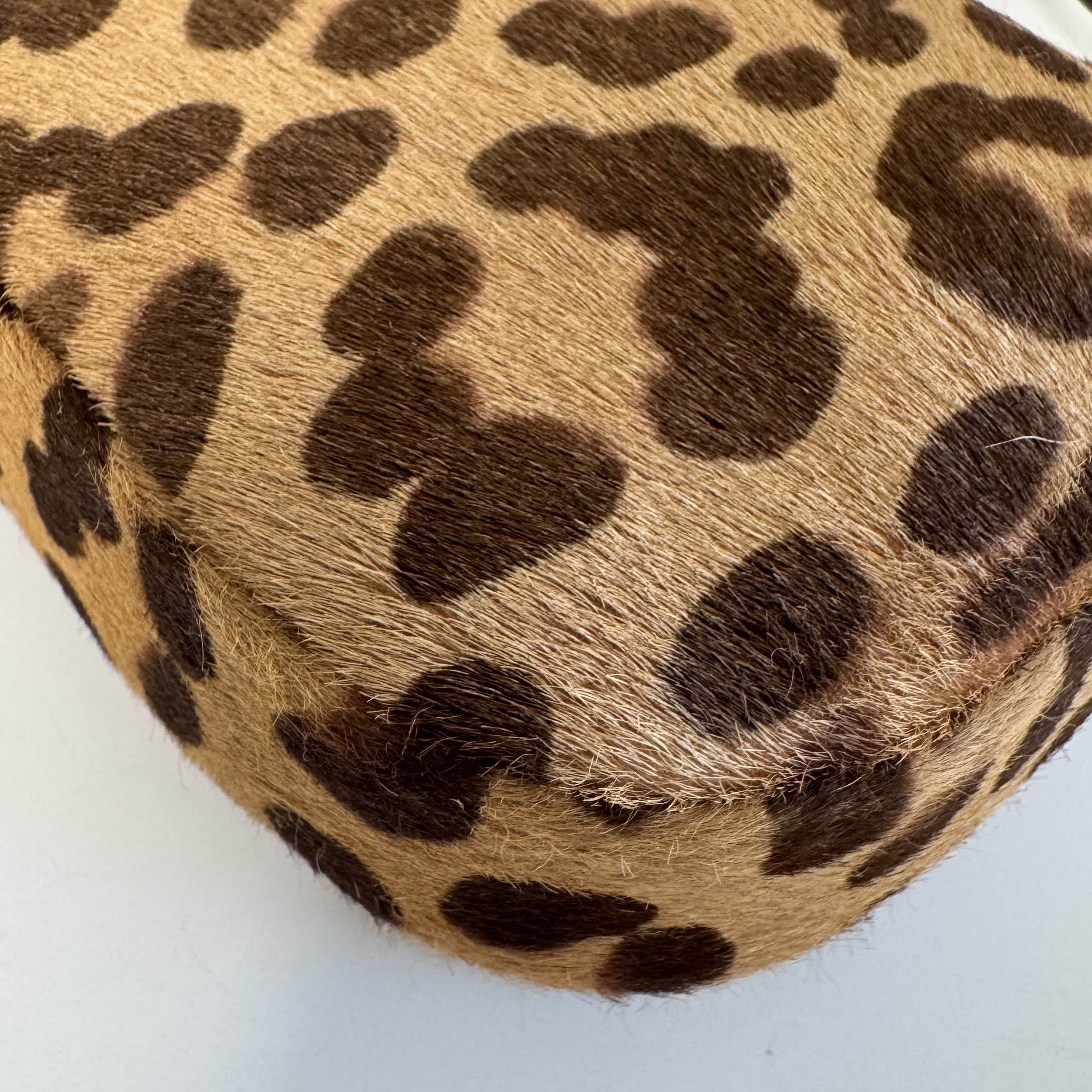 Malice Pearl Leopard Brown Leather Shoulder Bag