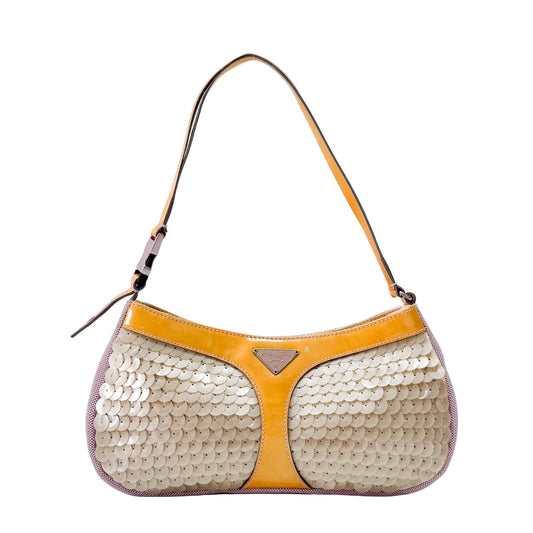 Multicolor Sequin and Mesh Shoulder Bag