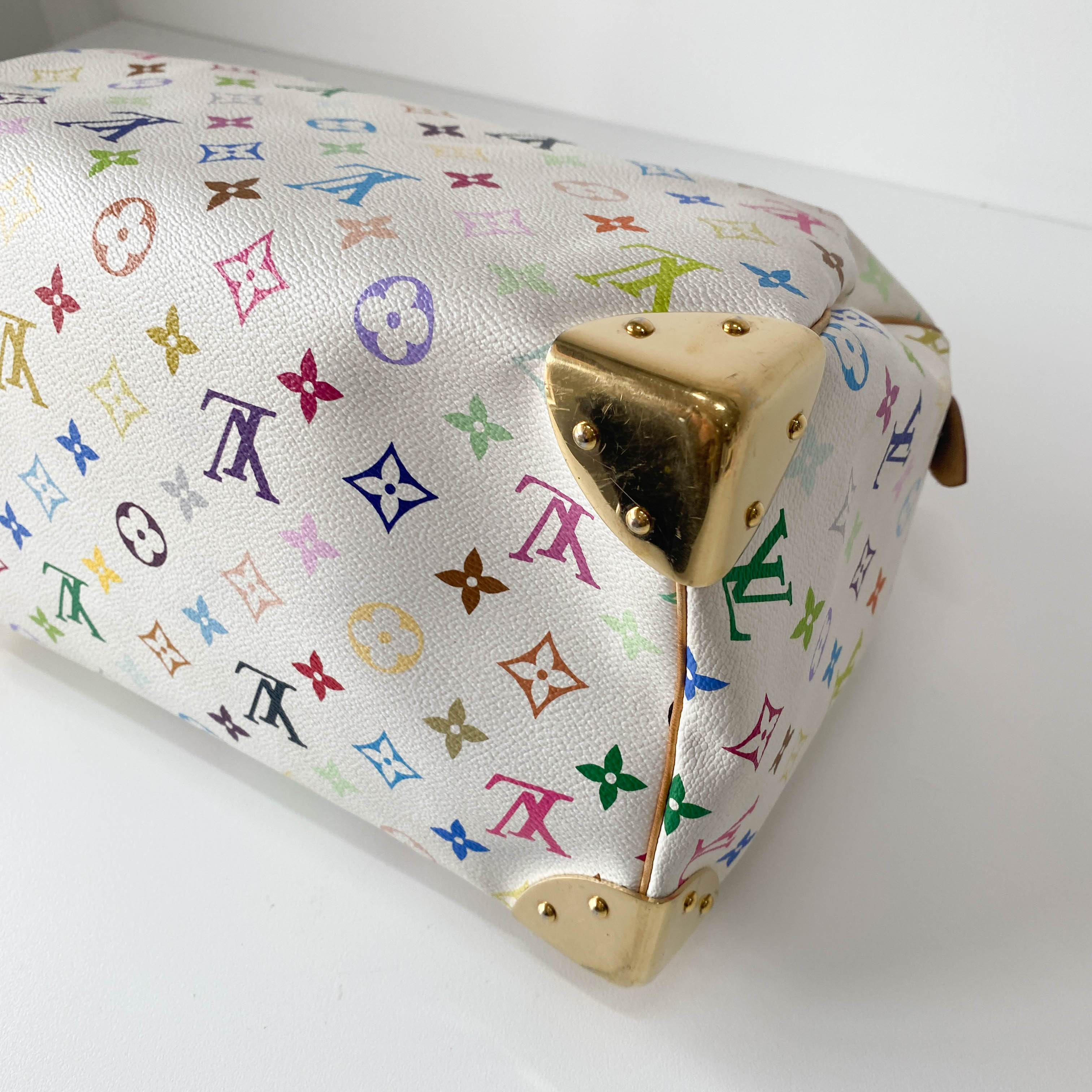 Speedy 30 White Monogram Multi Colour White