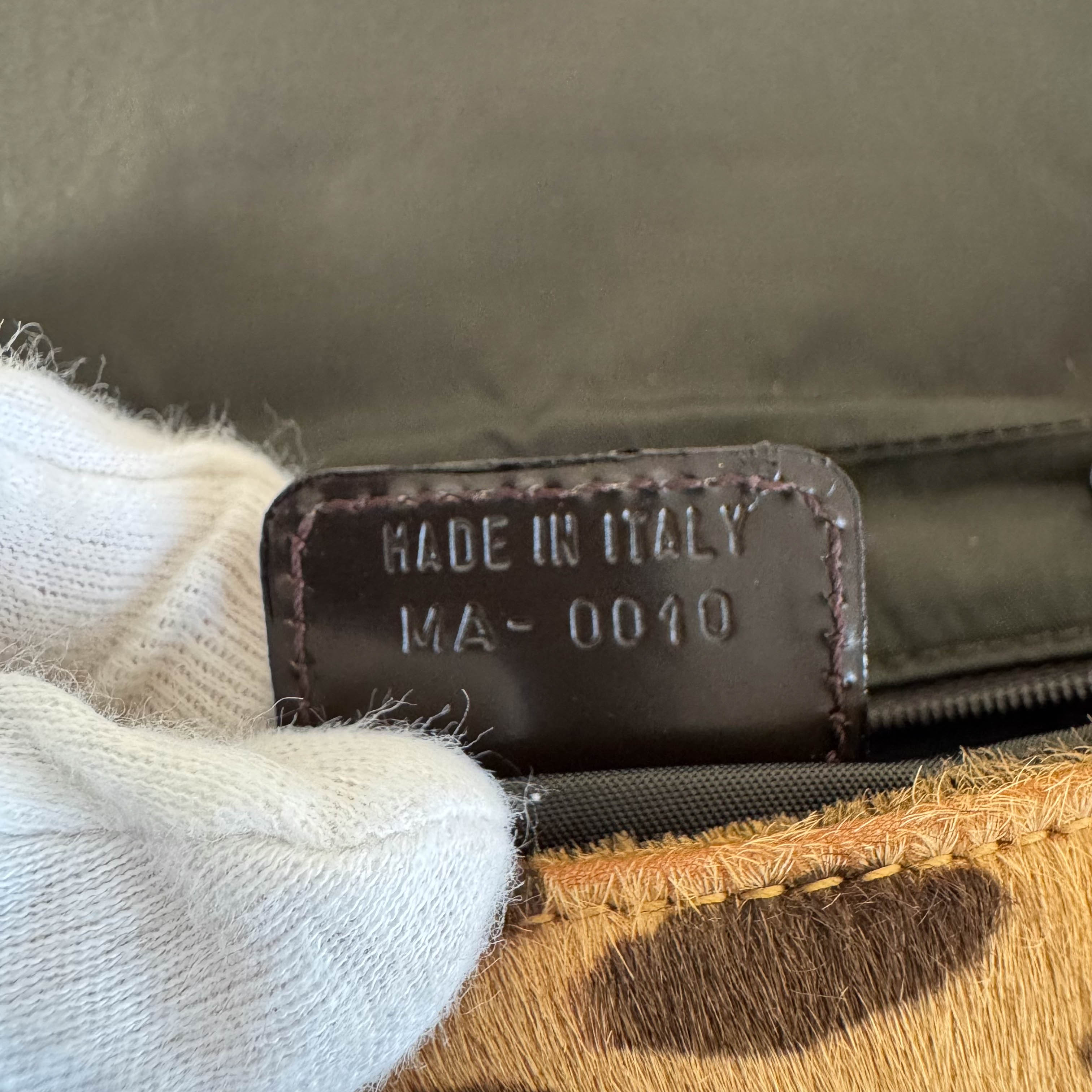 Malice Pearl Leopard Brown Leather Shoulder Bag