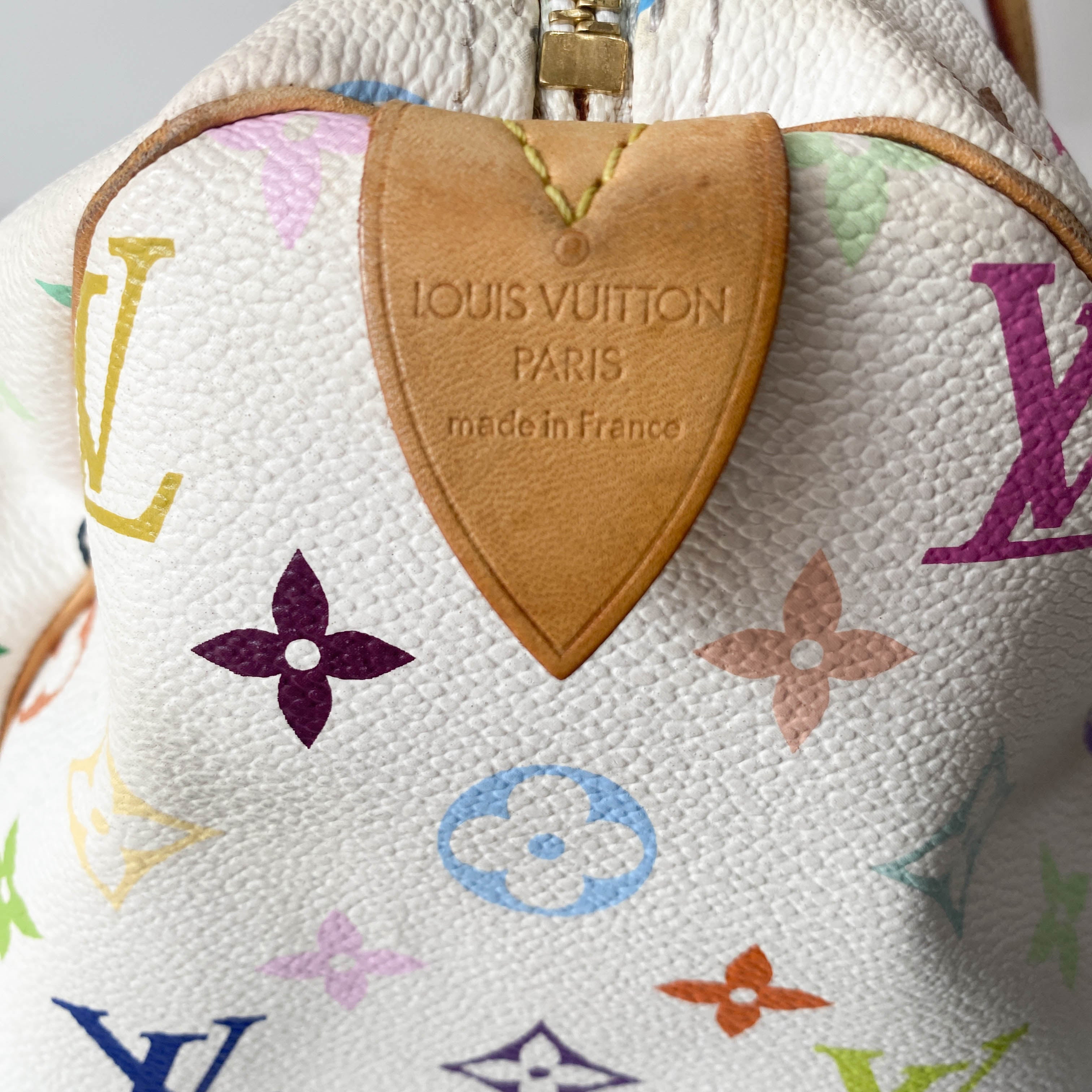 Speedy 30 White Monogram Multi Colour White