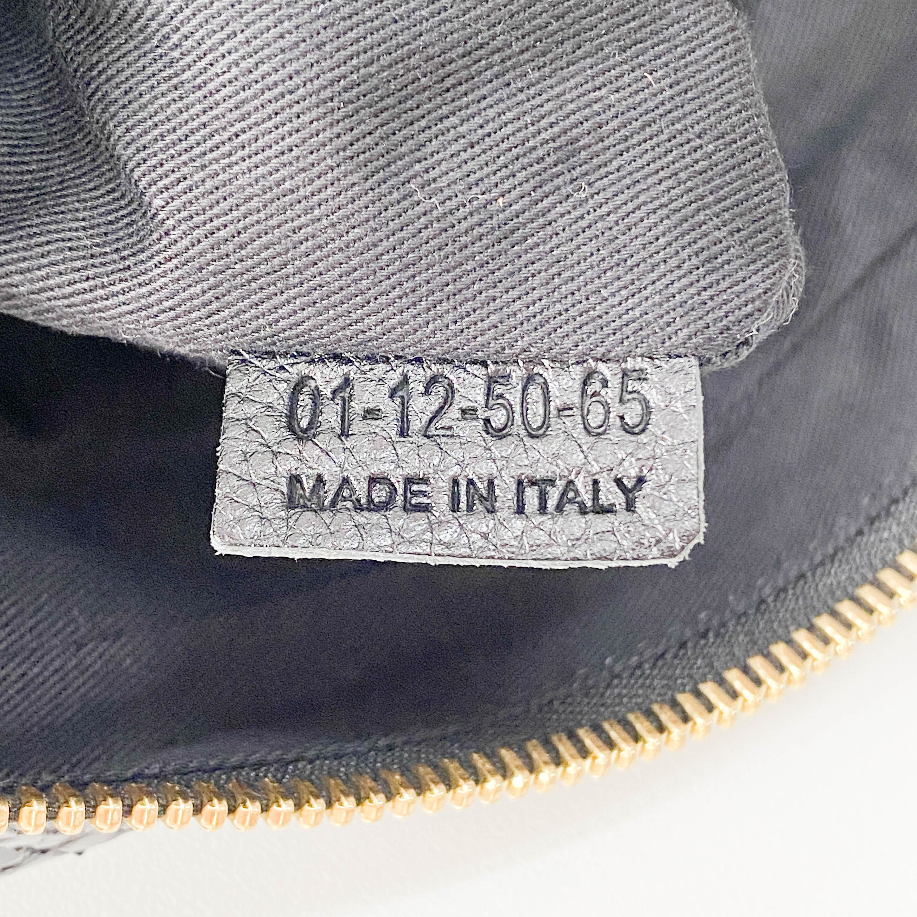 Paraty Black Embossed Lizzard Leather Two Way Bag