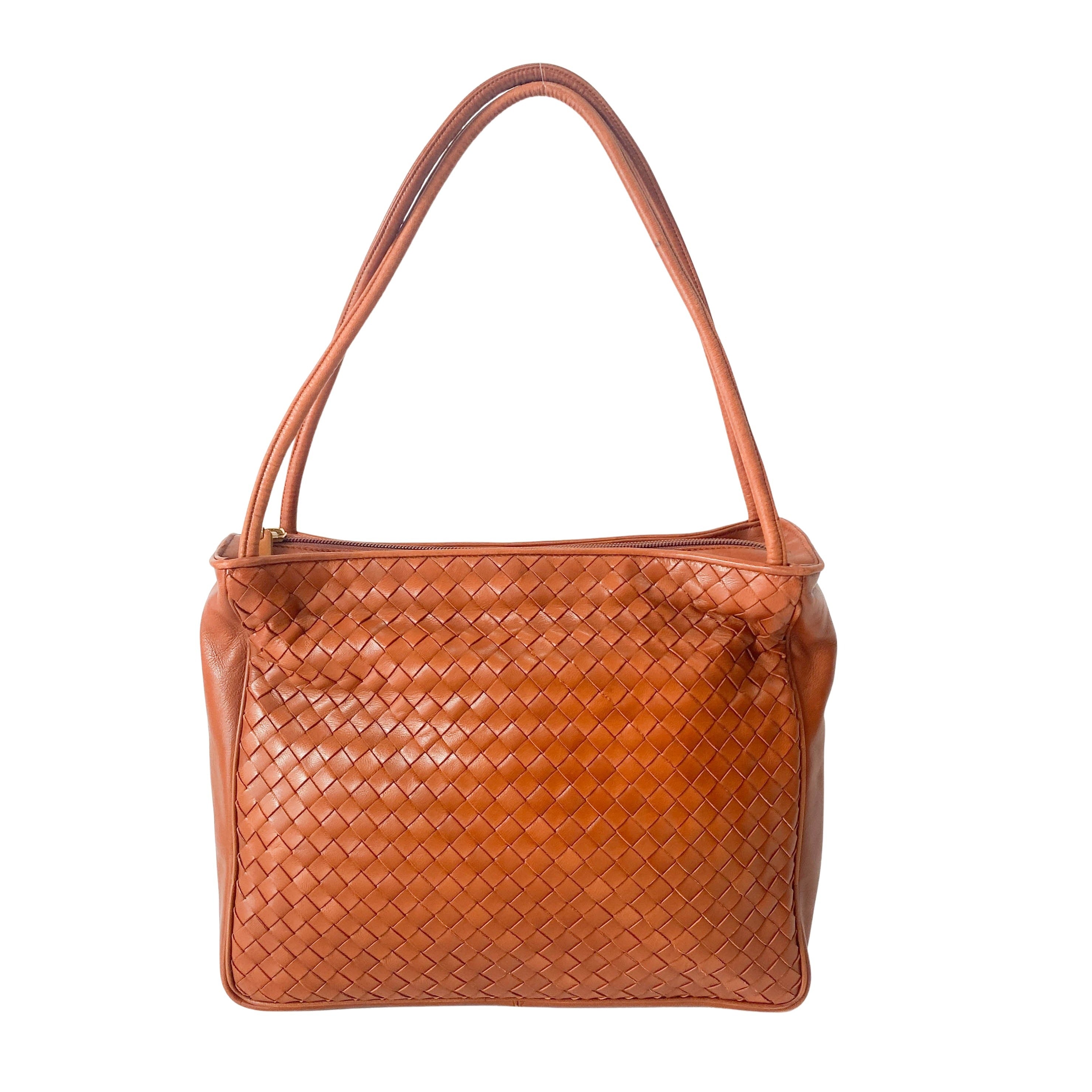Intrecciato Brown Leather Tote
