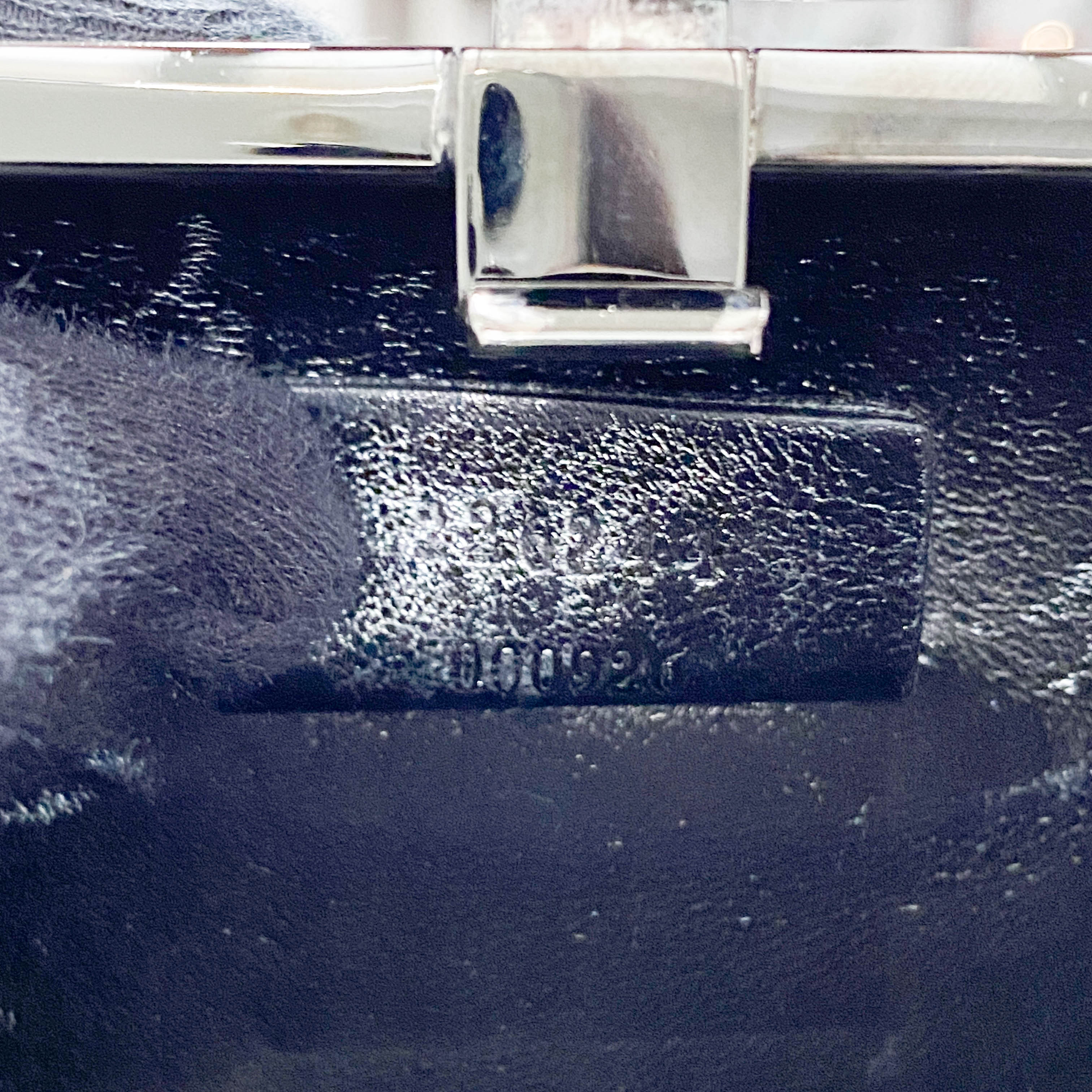 Pewter Metal Grey Python Embossed Hand Bag