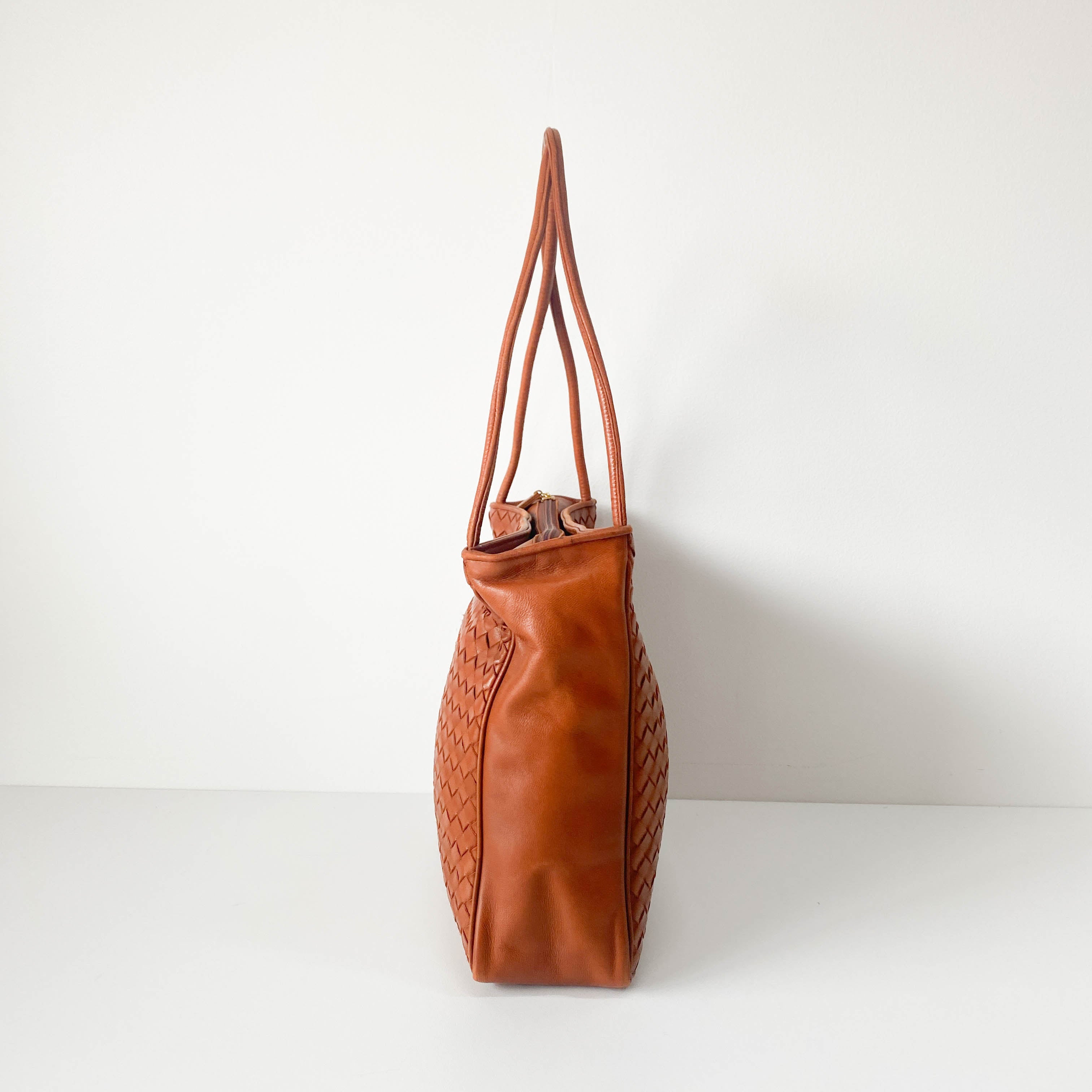 Intrecciato Brown Leather Tote