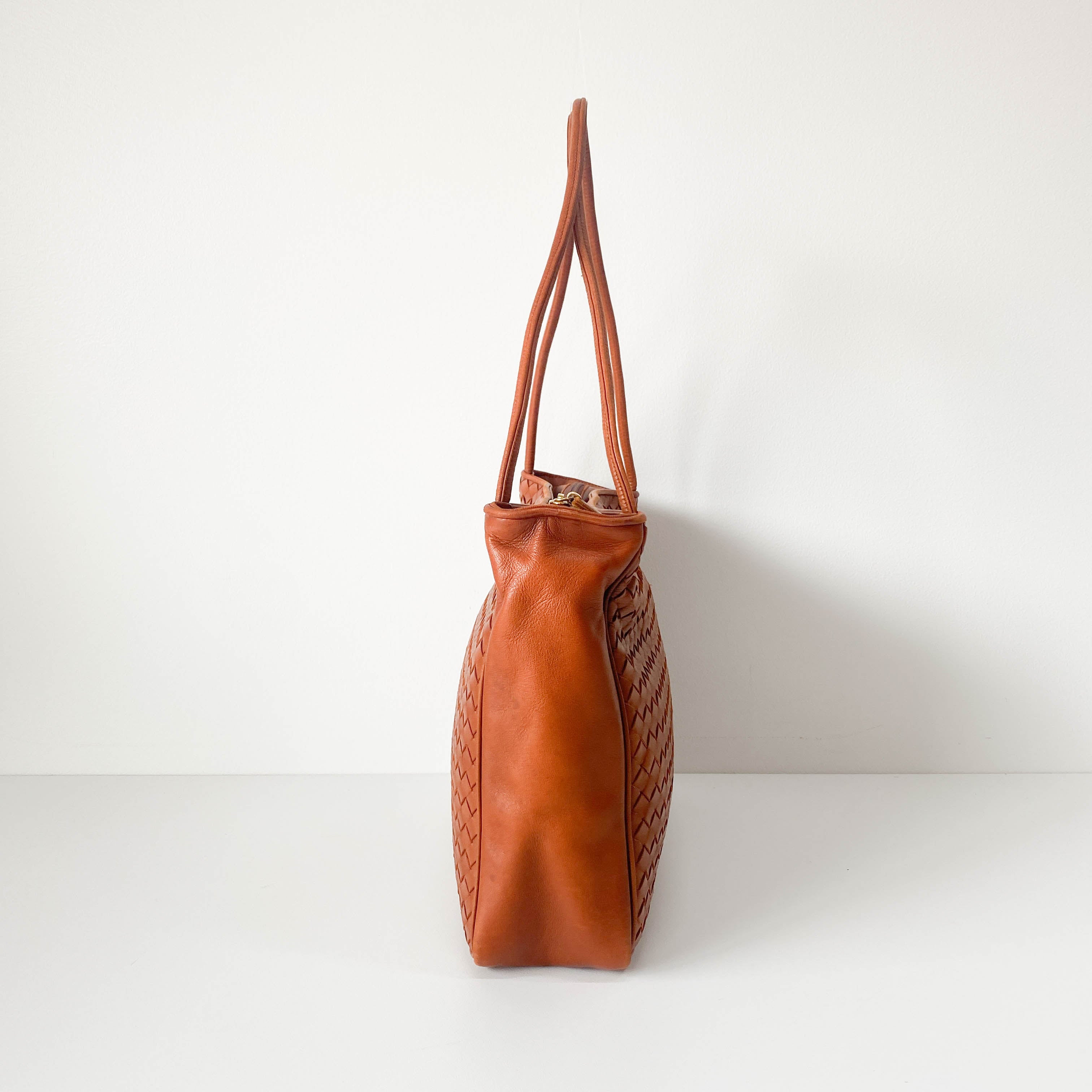 Intrecciato Brown Leather Tote