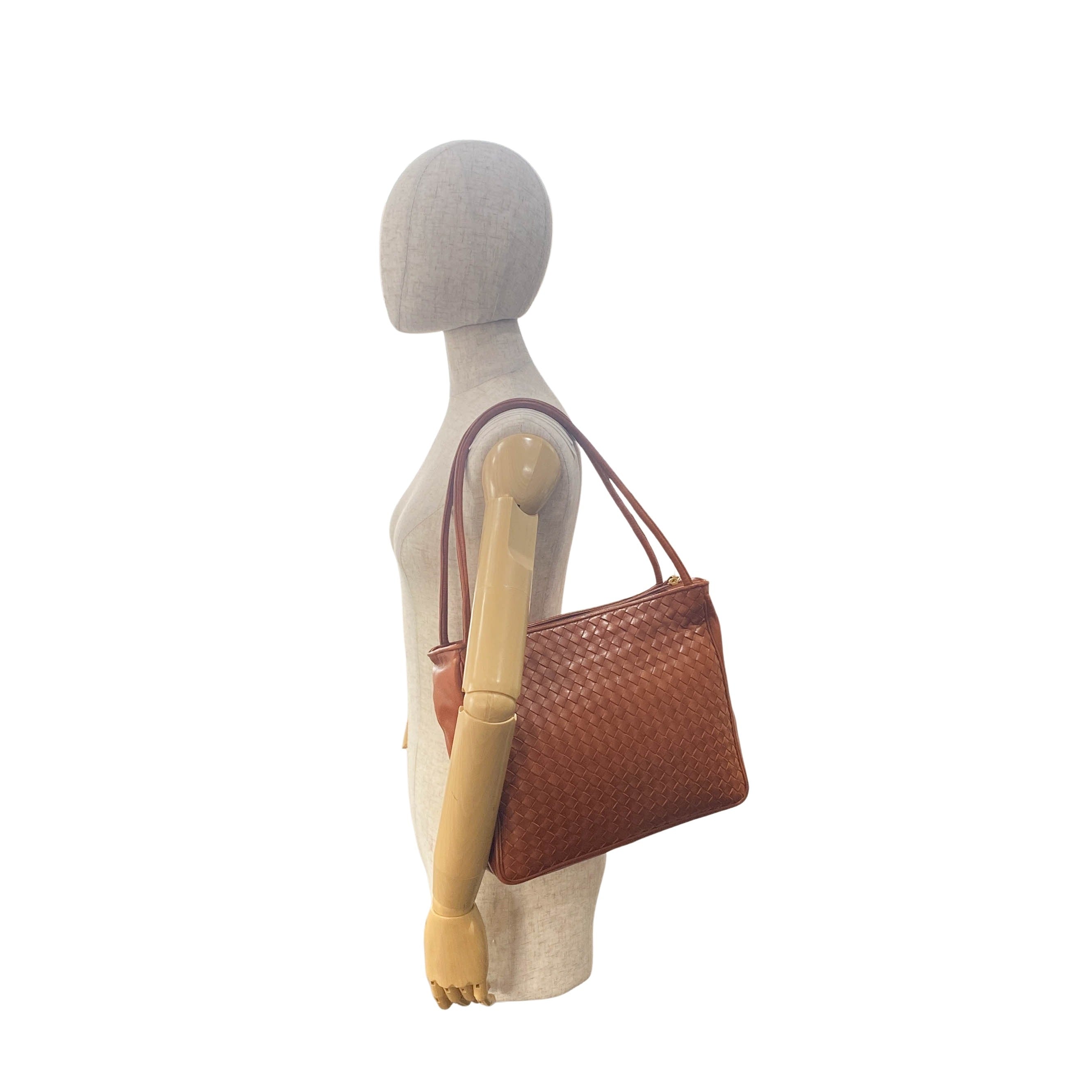 Intrecciato Brown Leather Tote