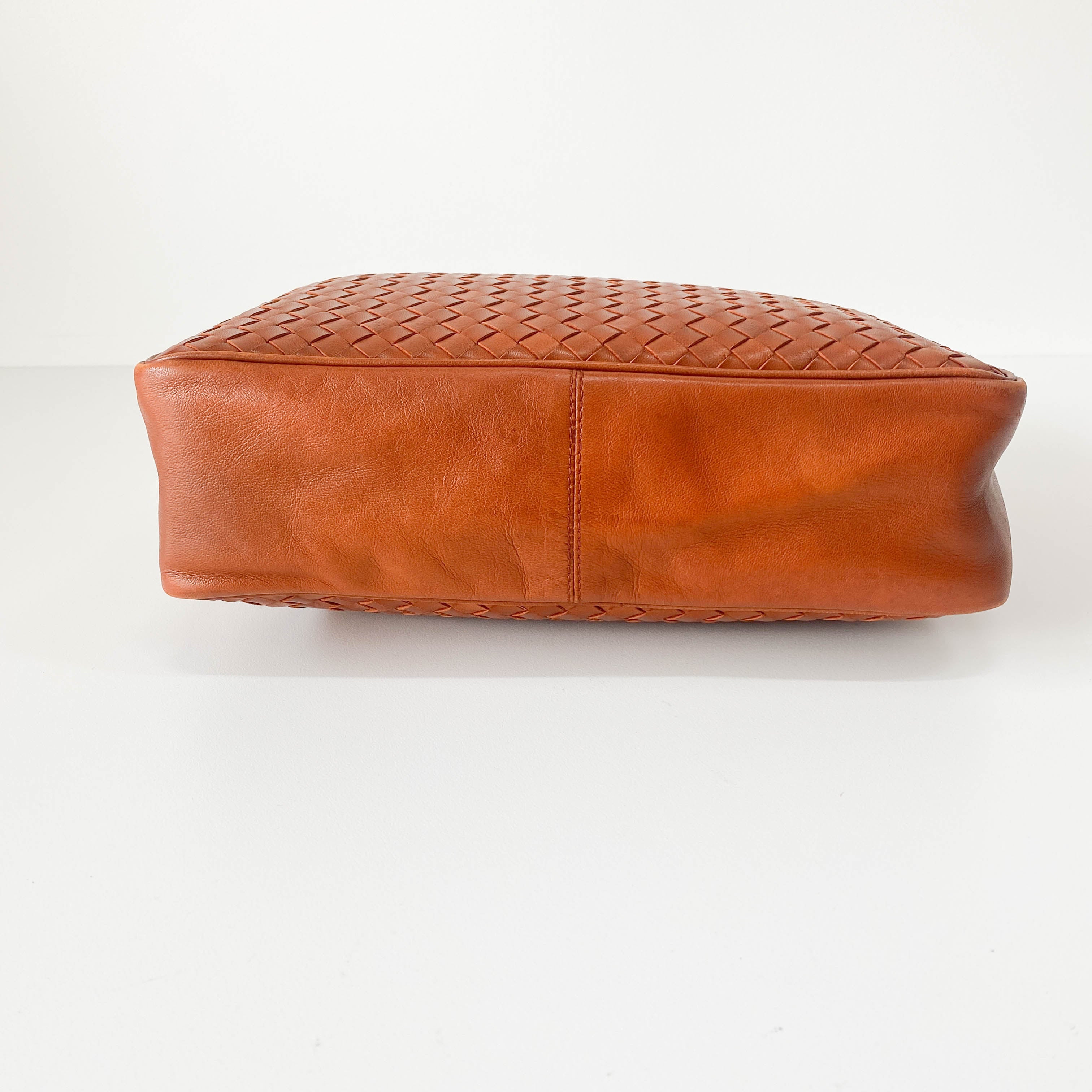 Intrecciato Brown Leather Tote