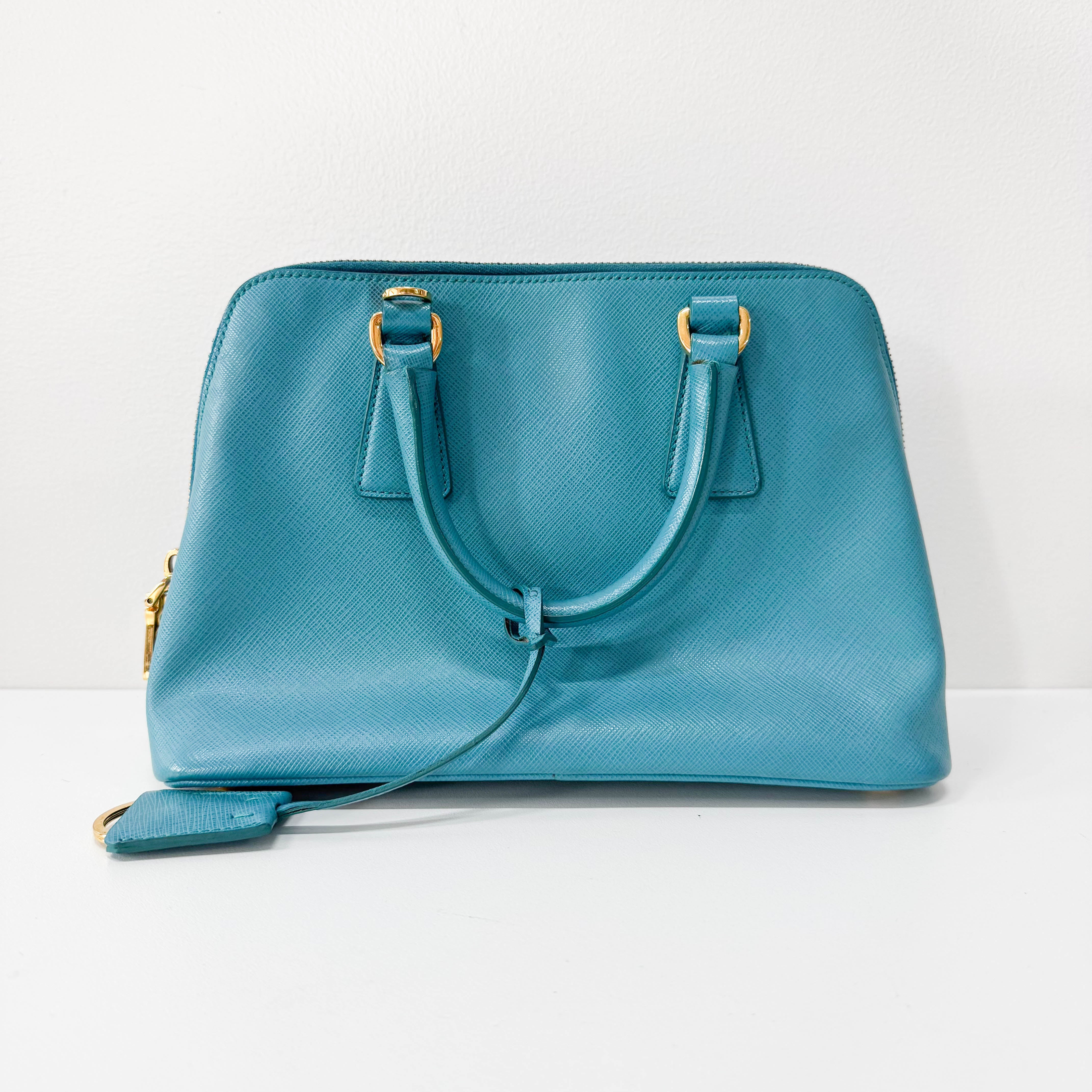 Blue Leather Handbag