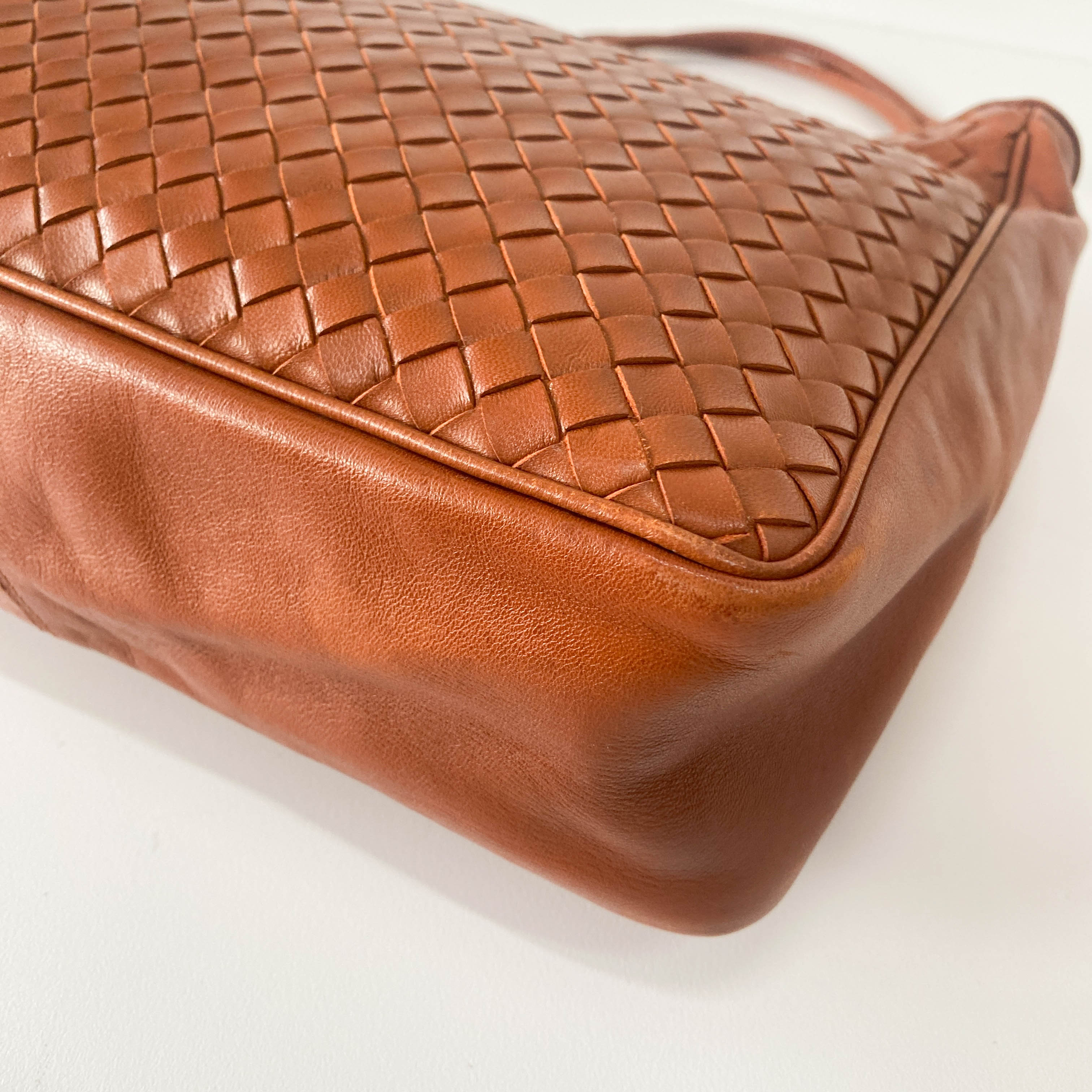 Intrecciato Brown Leather Tote