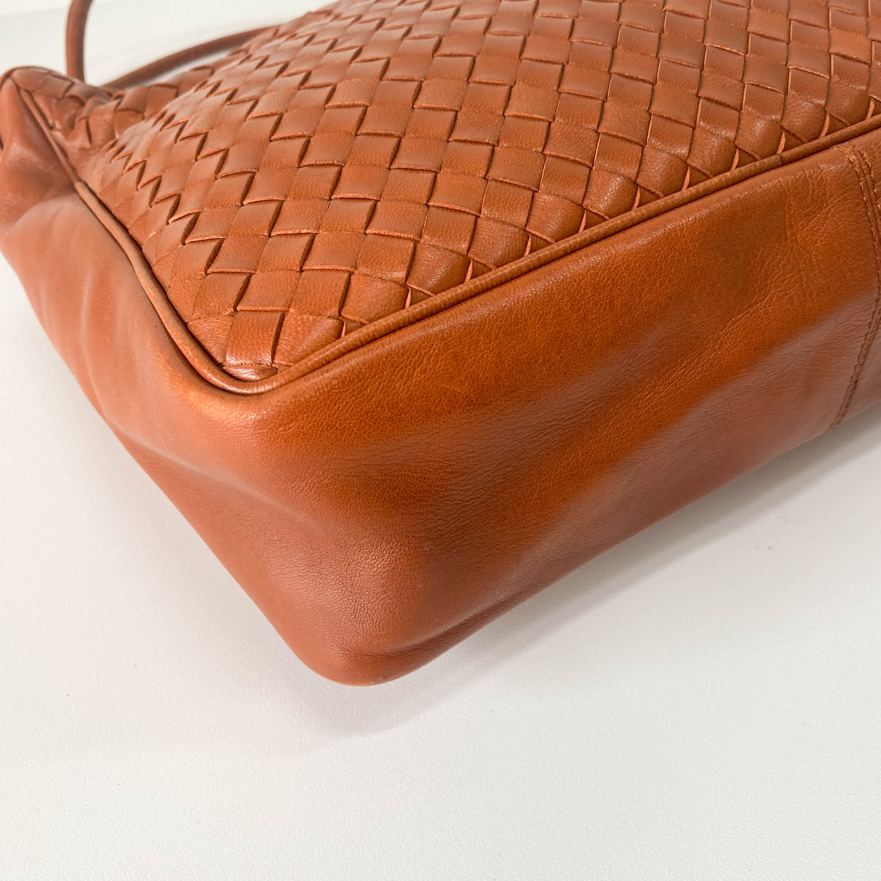 Intrecciato Brown Leather Tote