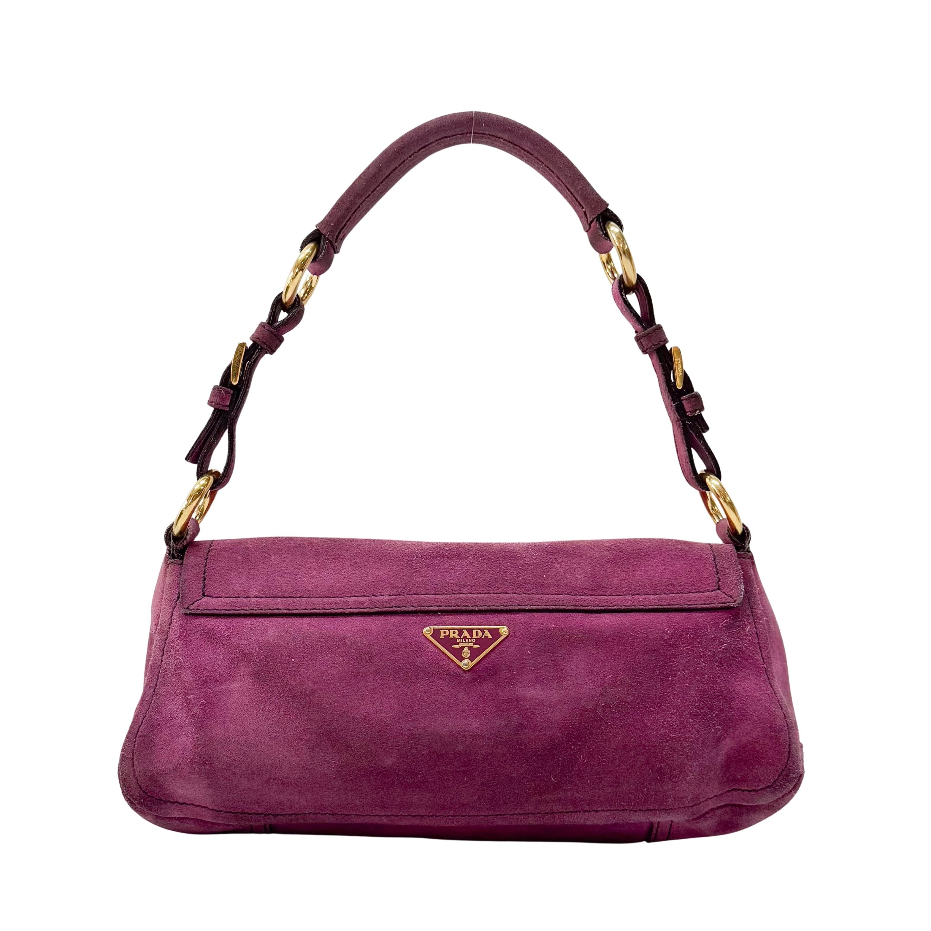 Purple Suede Shoulder Bag