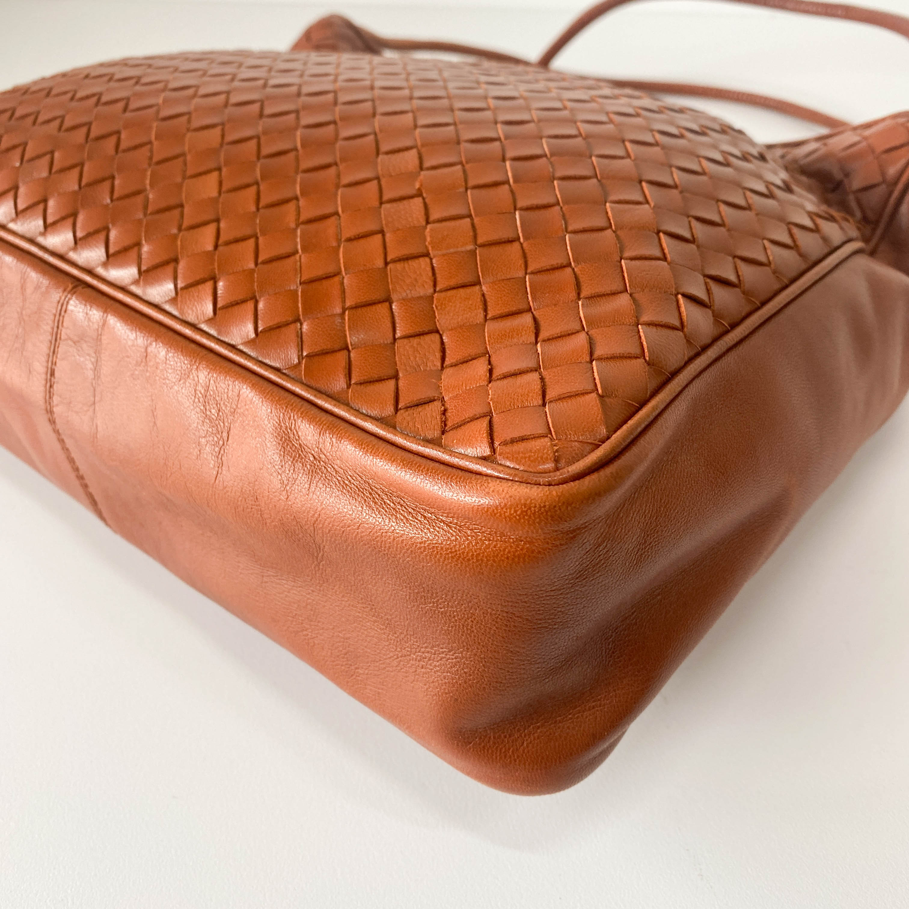 Intrecciato Brown Leather Tote