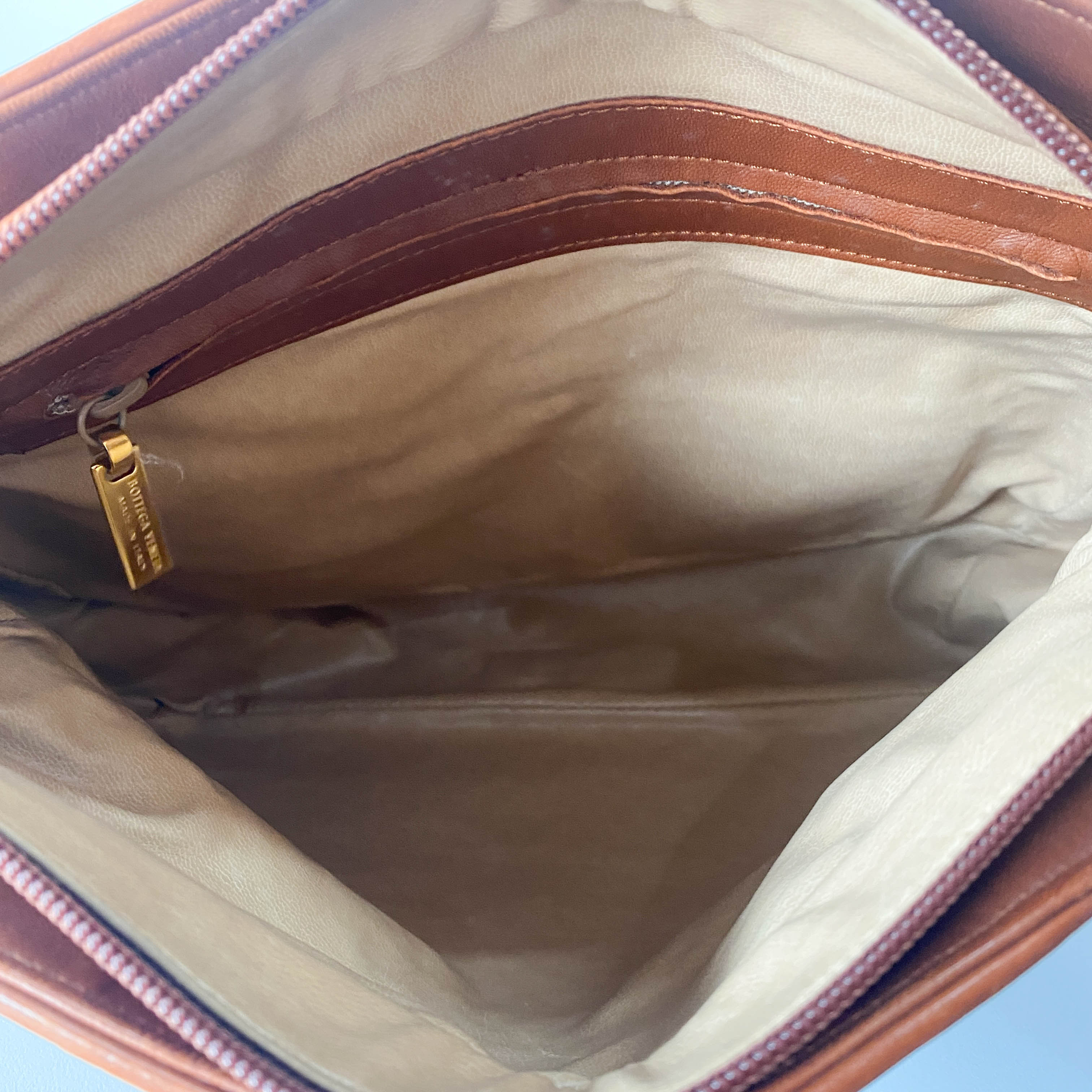 Intrecciato Brown Leather Tote