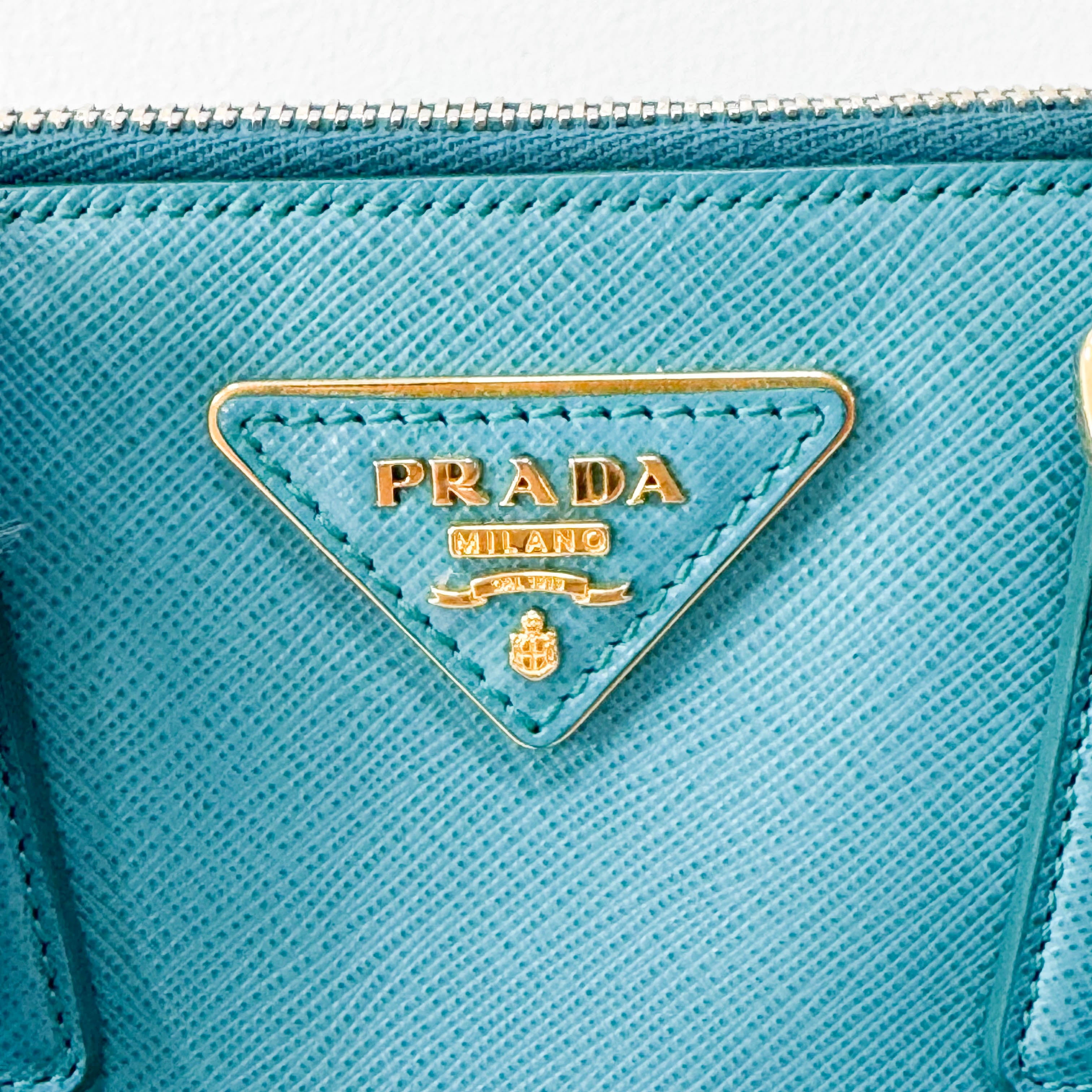 Blue Leather Handbag