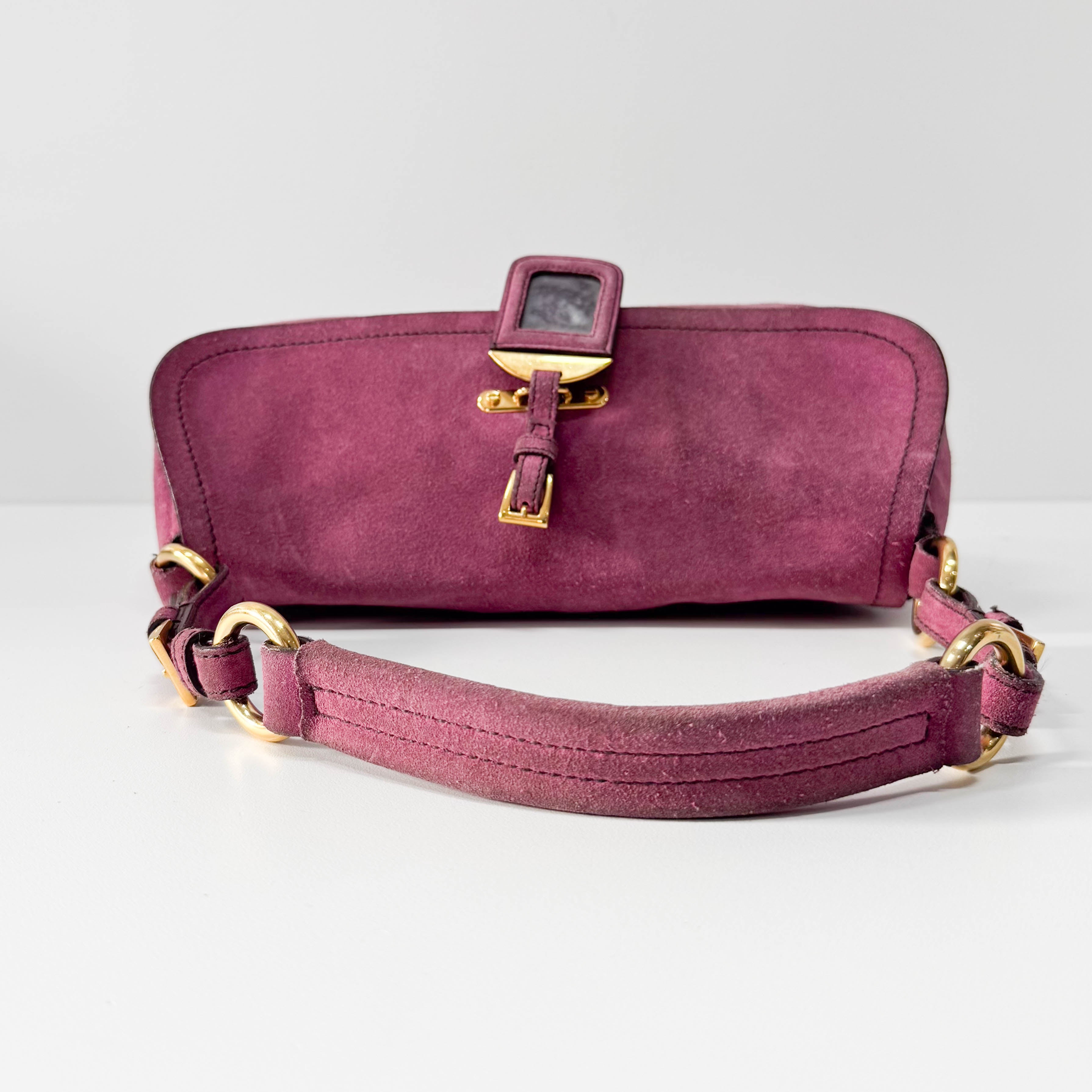 Purple Suede Shoulder Bag