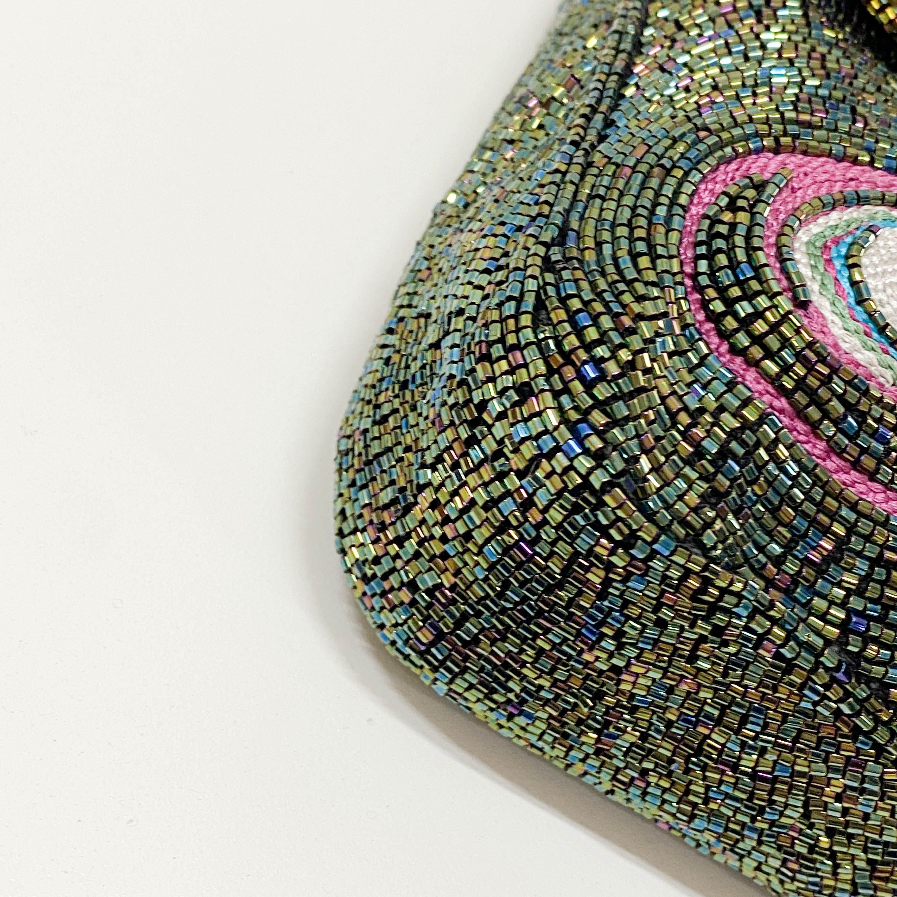 Baguette Multi-color Embroidered Beaded Shoulder Bag