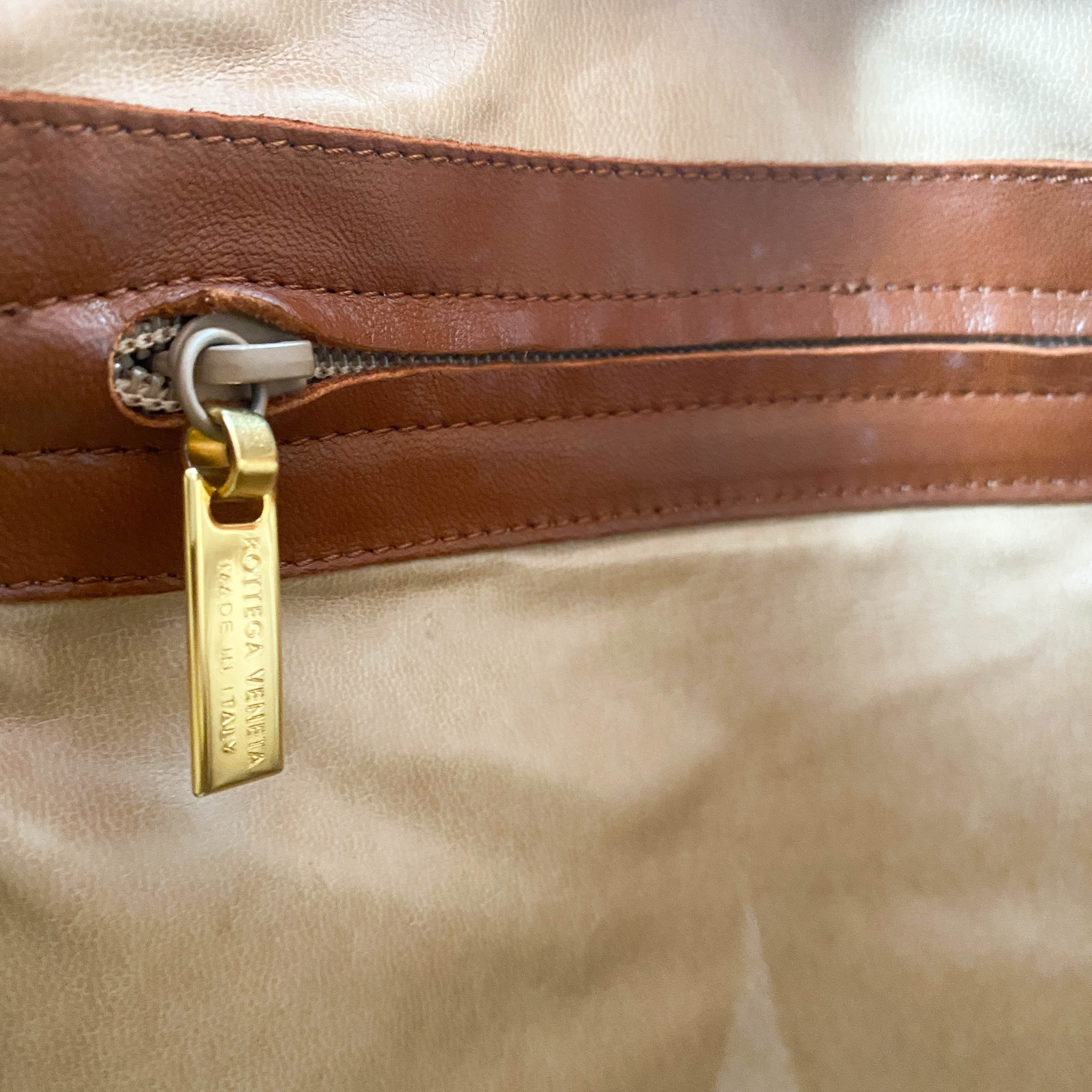 Intrecciato Brown Leather Tote