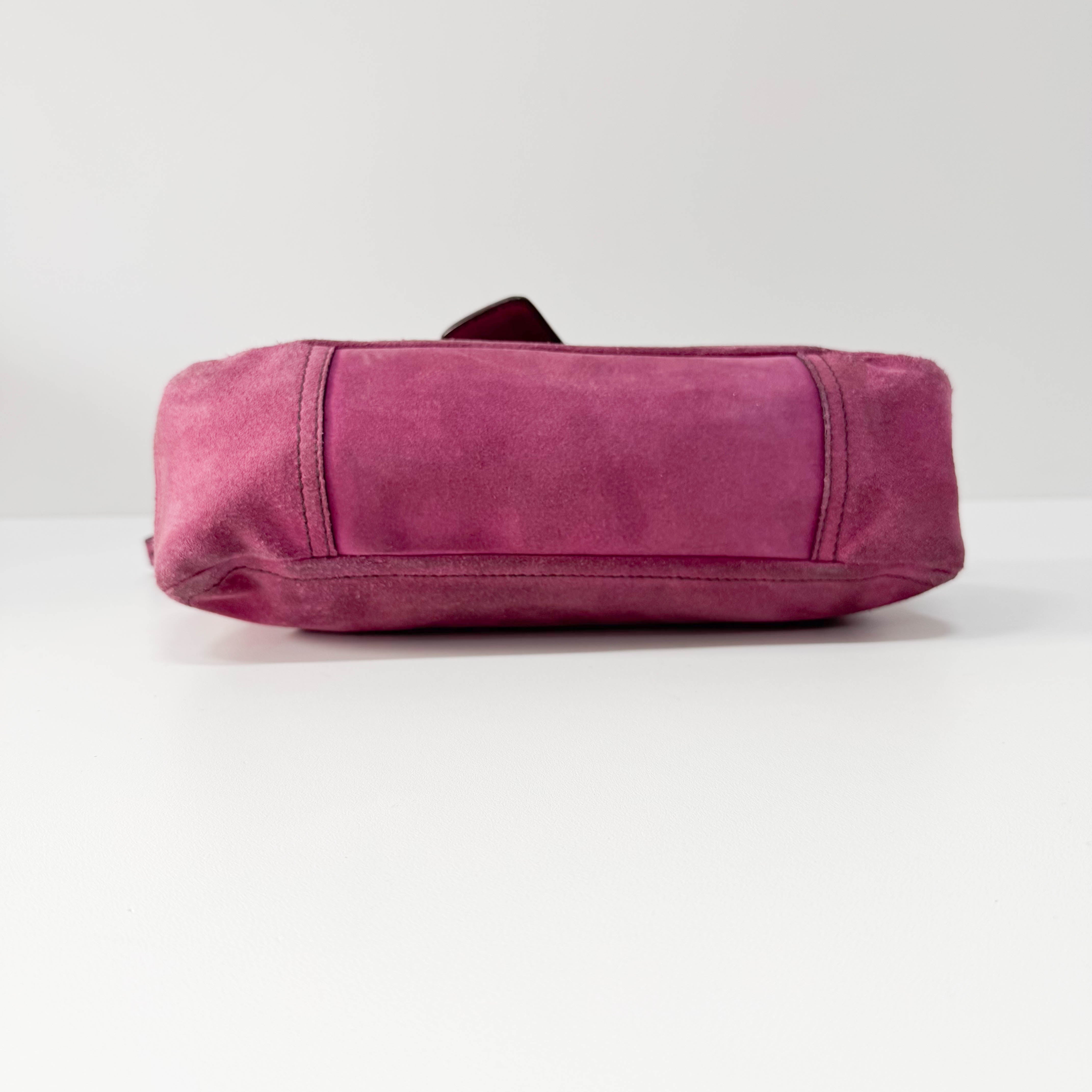 Purple Suede Shoulder Bag